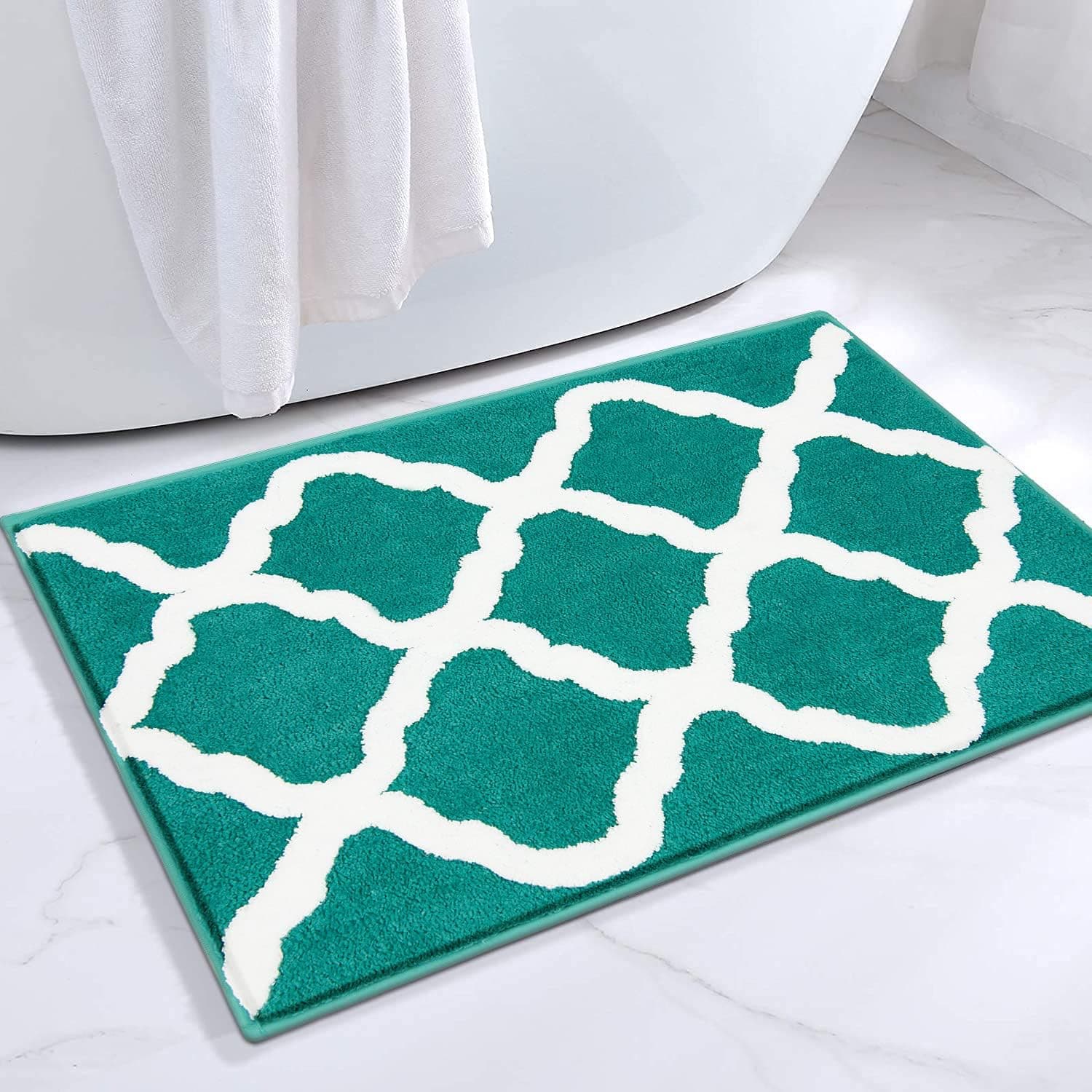 Pauwer Bathroom Rugs 20"x32" Microfiber Bath Mats for Bathroom Non Slip Absorbent Shaggy Bath Rugs Machine Washable Modern Shower Rugs for Bathroom Tub