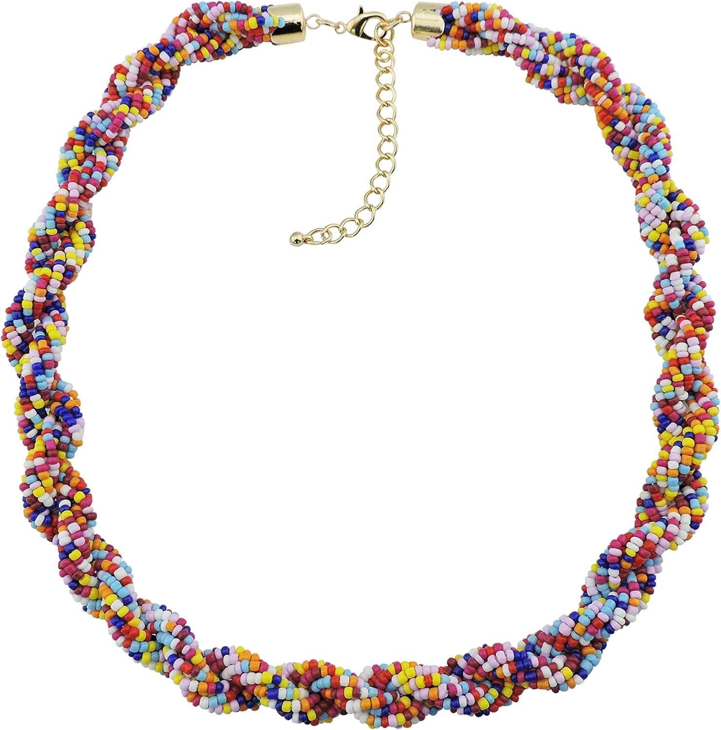 Bocar Fashion Seed Beads Statement Collar Necklace for Women (NK-10408)