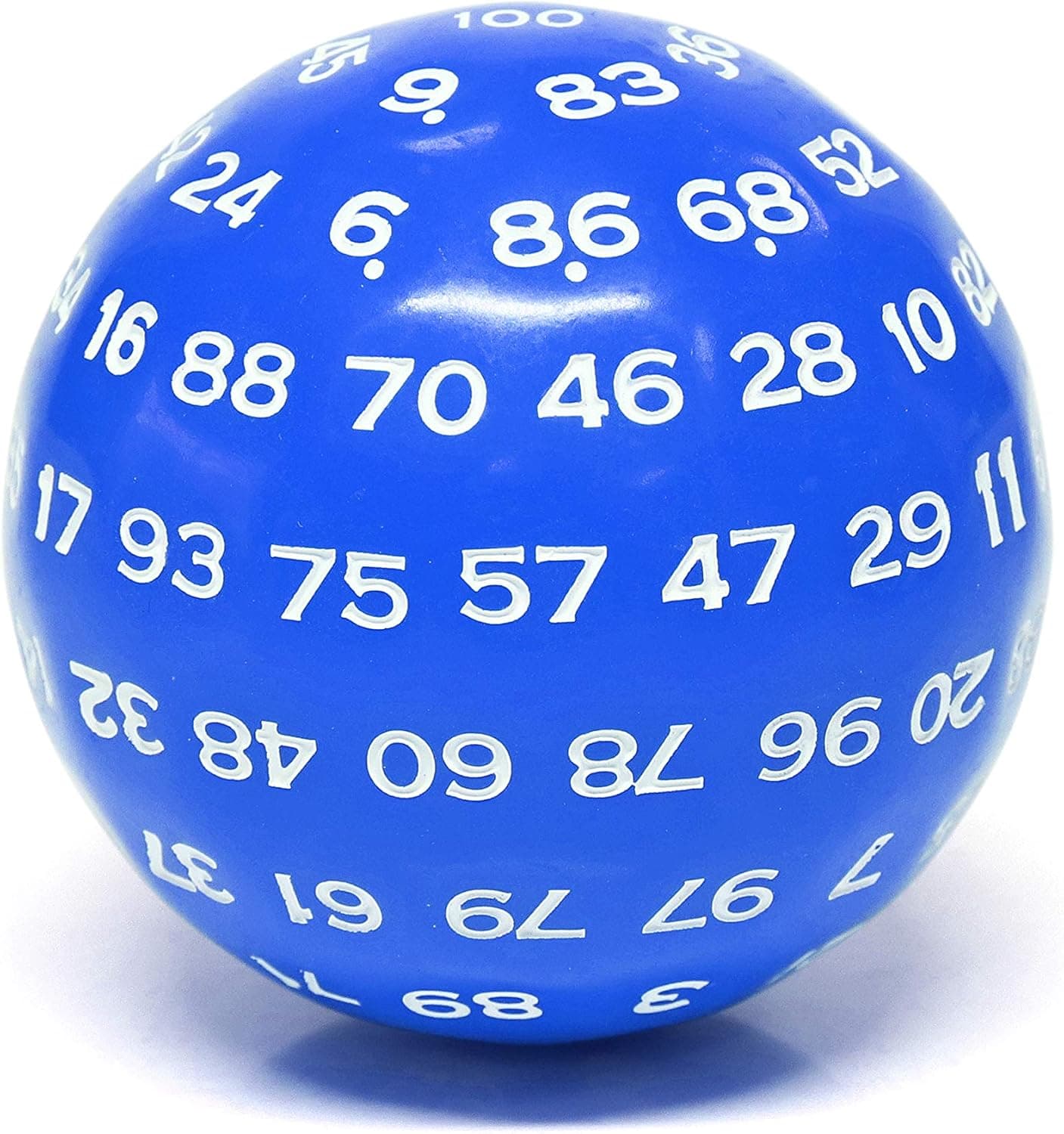 Colorful 100 Sided Polyhedral Dice (D100) | Solid Blue Color,with White Numbering (45mm) ,for Dungeons and Dragons DND MTG RPG Poker Games Replacement with Grey Waterproof Bag