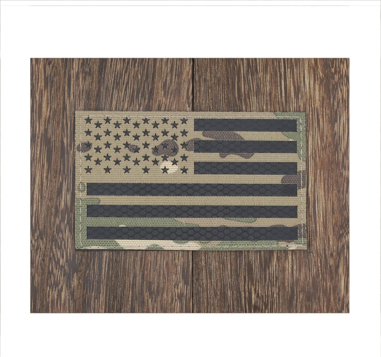 HECOO 3x5" Multicam American Flag Patch Tactical Vest Patch Hook-Fastener Backing