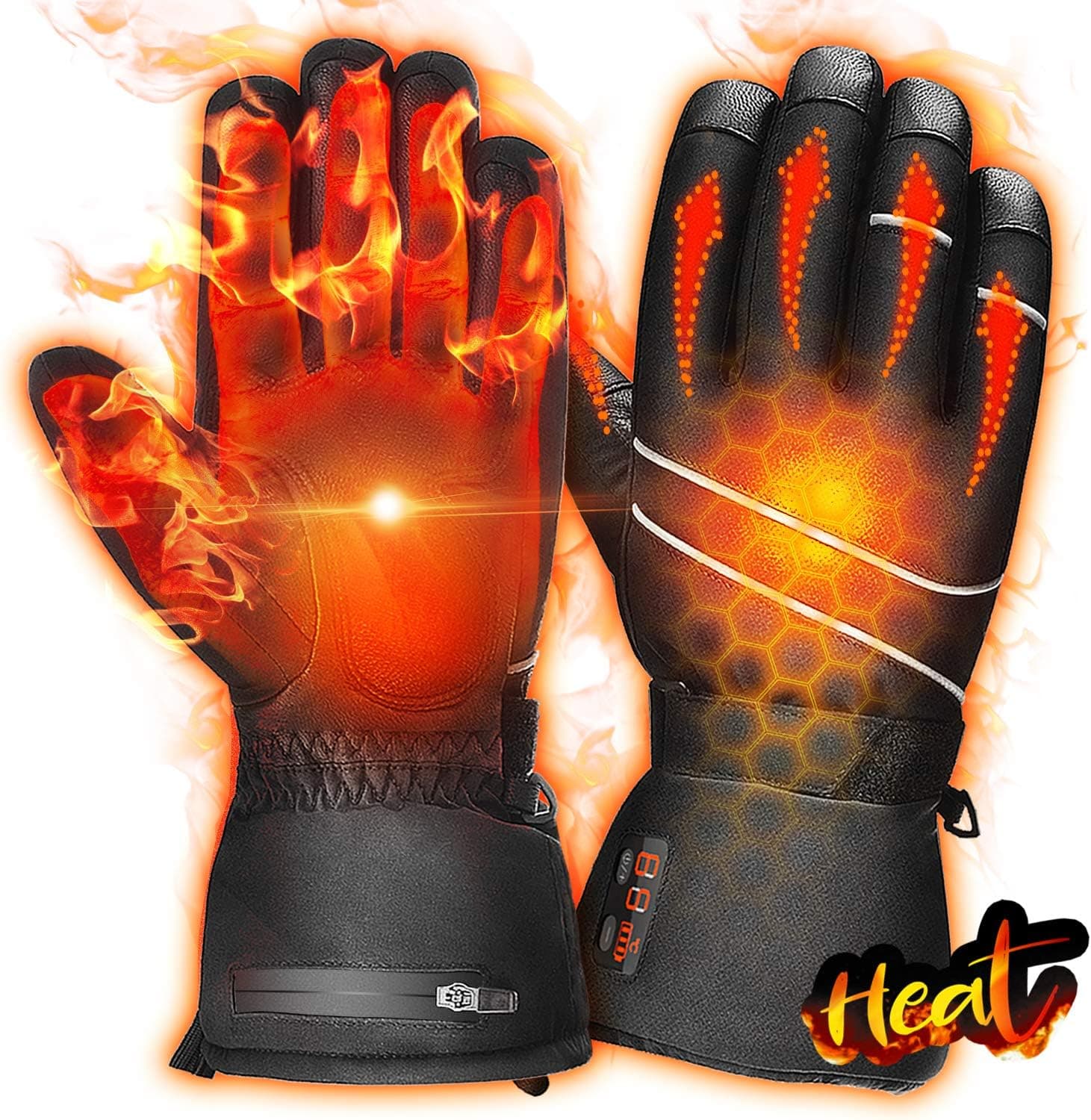 Heated Gloves for Men Women,Rechargeable Electric Winter Heated Gloves (XXL)