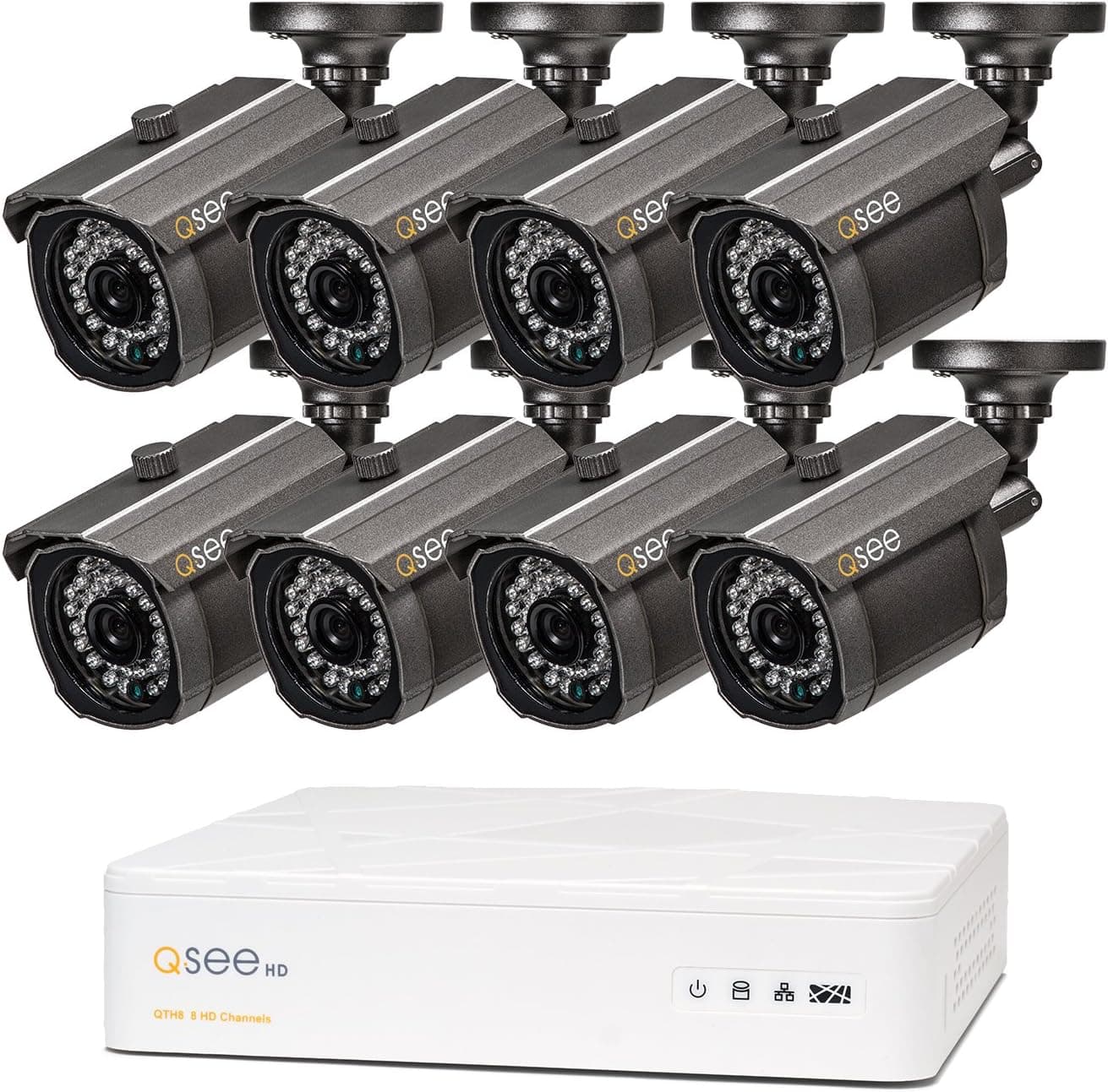 Q-See QT5682-8E3-1 8 Channel 960H/720p DVR with 900TVL High Resolution Cameras and Pre installed 1 TB HDD