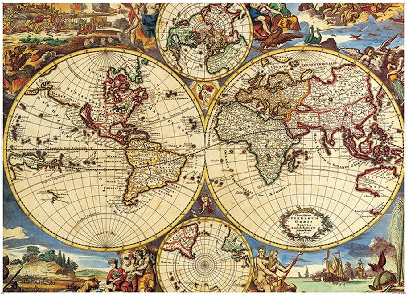 1000 Pieces Jigsaw Puzzles World Map Square Difficult Challenges for Adults Teens