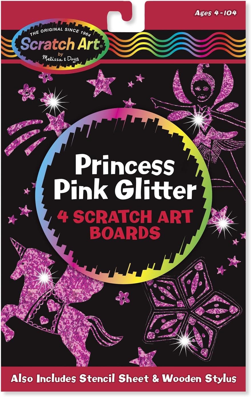 Scratch Art Magic Princess Pink Glitter Board