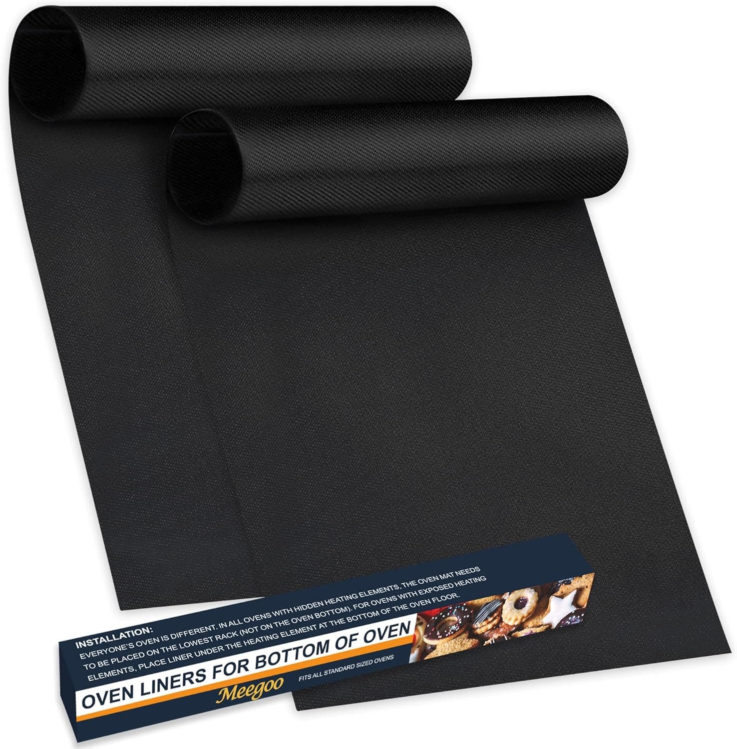 Oven Liners for Bottom of Oven, 2 Pack Large Thick Heavy Duty Non-Stick Teflon Oven Mat Set, 15.74"x23.62" BPA and PFOA Free Oven Floor Protector Liner, Kitchen Friendly Cooking Accessory