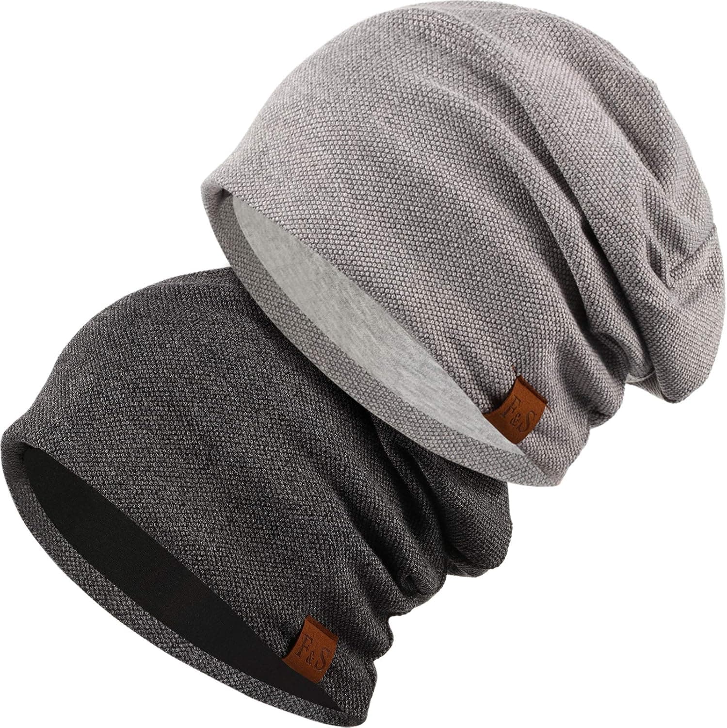 Syhood 2 Pieces Slouchy Knit Beanie Hat Winter Warm Oversized Skull Cap for Men Women