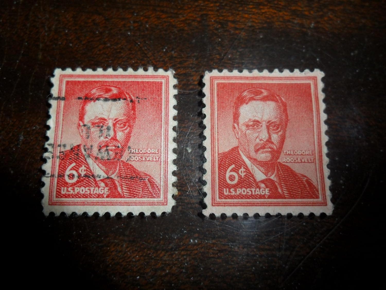 #1039 - 1955 6c Theodore Roosevelt Postage Stamp Numbered Plate Block (4)