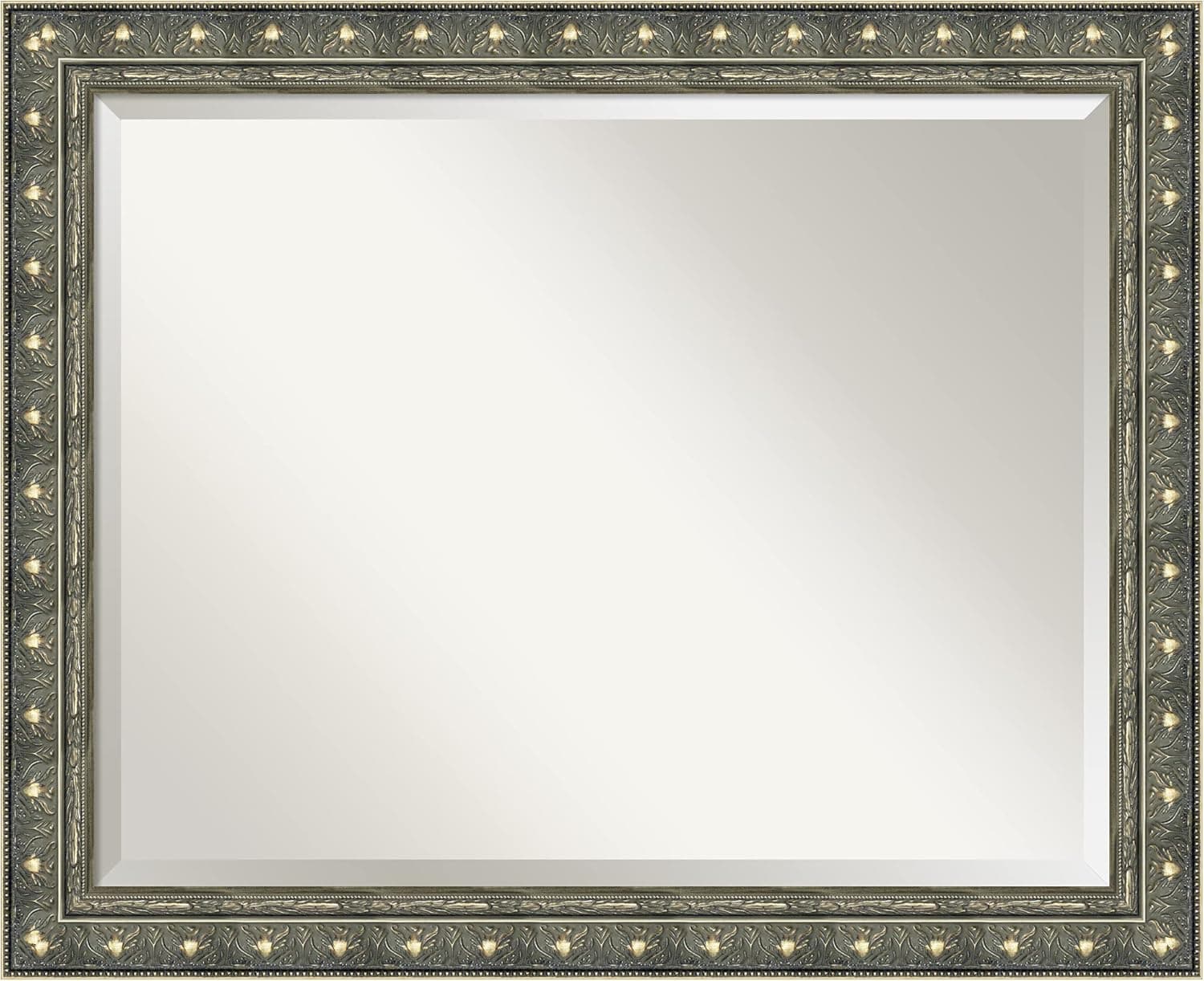 Framed Mirrors for Wall | Barcelona Champagne Mirror for Wall | Solid Wood Wall Mirrors | Medium Wall Mirror 32.38 x 26.38"