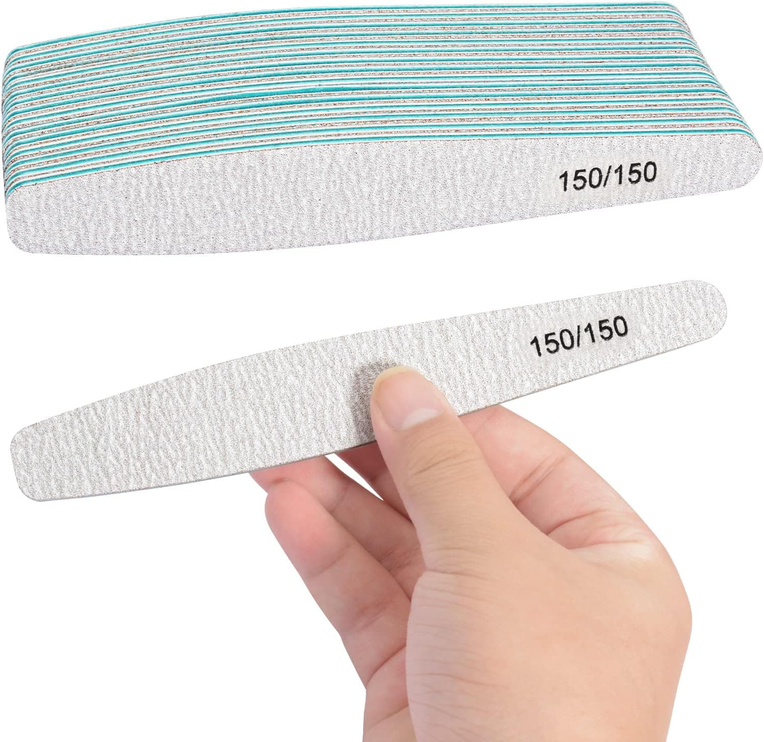 Diesisa 15pcs 150/150 Grit Nail Files for Natural Nails, Double Sided Emery Boards for Nails, Professional Nail Files for Acrylic Nails for Home & Salon (limas para manicura)