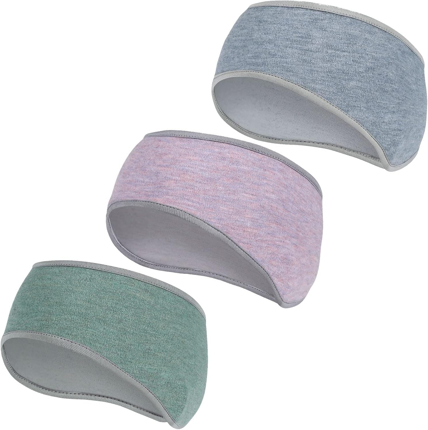Ranmov Ear Warmer Headbands for Women Men Fleece Headband Winter Cold Weather for Indoor Outdoor Sports Running Jogging Cycling Yoga, 3 Pack