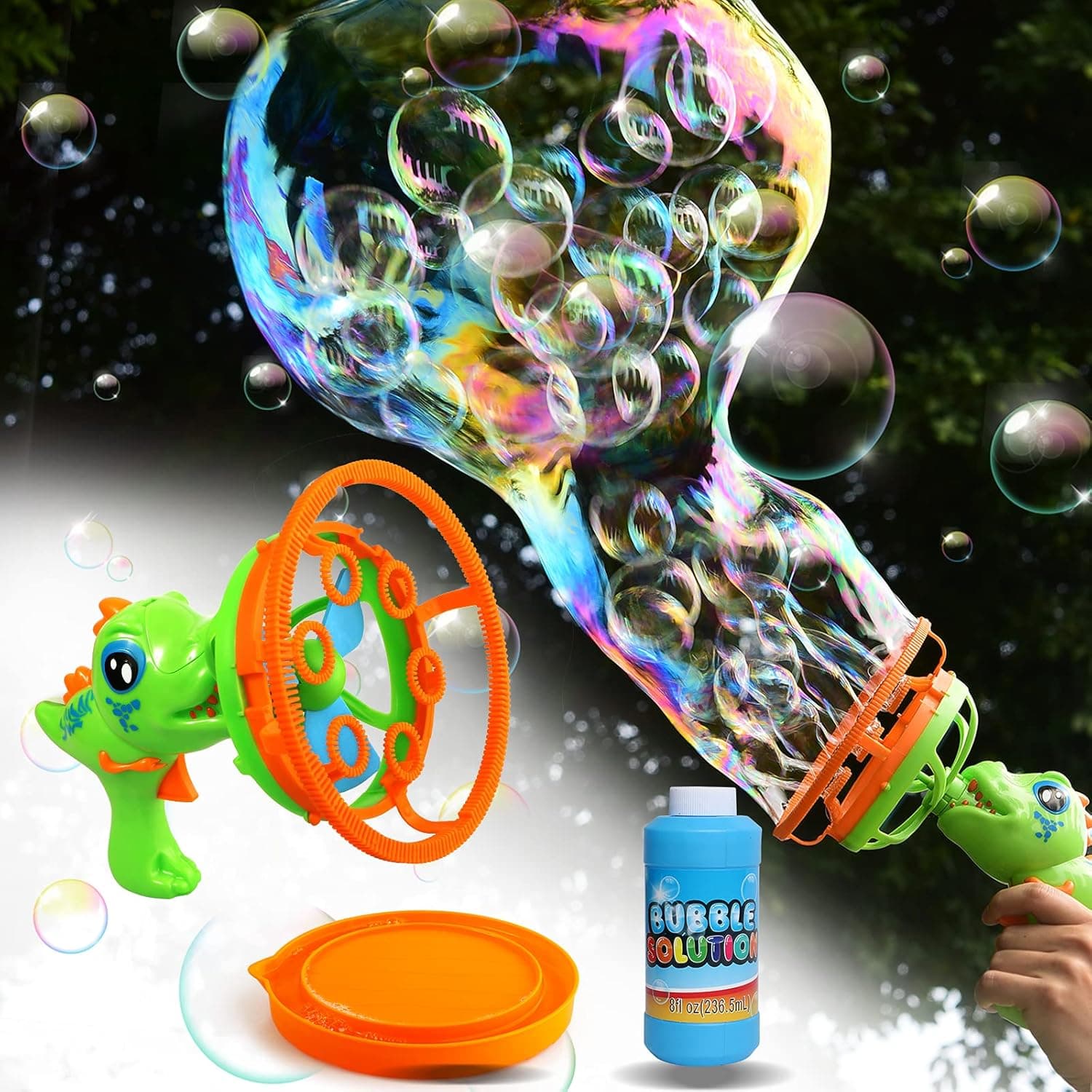 Big Bubbles Dinosaur Bubble Machine for Kids Backyard Summer Toys for Outdoors Activity, Easter, Birthday Gift for Boys& Girls