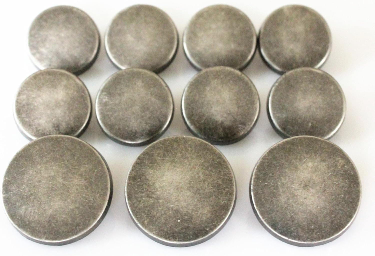 YCEE 11 Pieces Vintage Antique Silver Metal Blazer Button Set - Flat Surface - for Blazer, Suits, Sport Coat, Uniform, Jacket