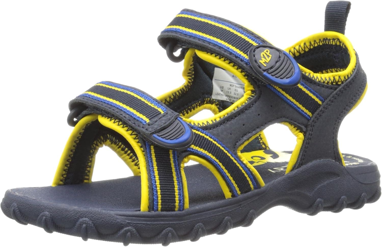 Stride Rite Made 2 Play Sharkie Sandal (Toddler/Little Kid/Big Kid),Navy/Yellow,11 M US Little Kid