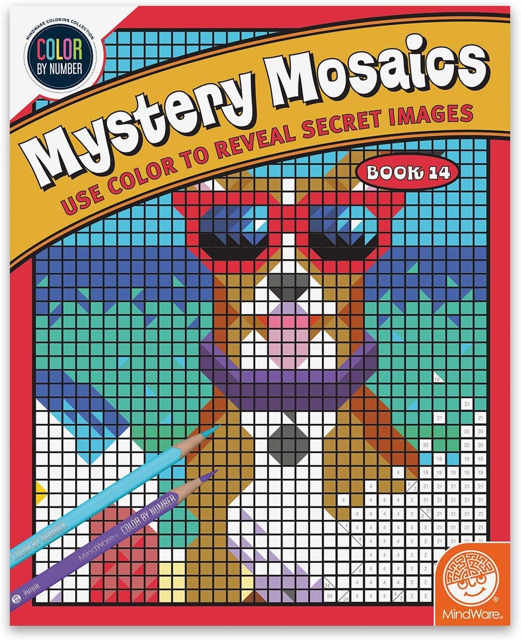 MindWare Color by Number Mystery Mosaics: Book 14 | Multicolor | 1 Piece