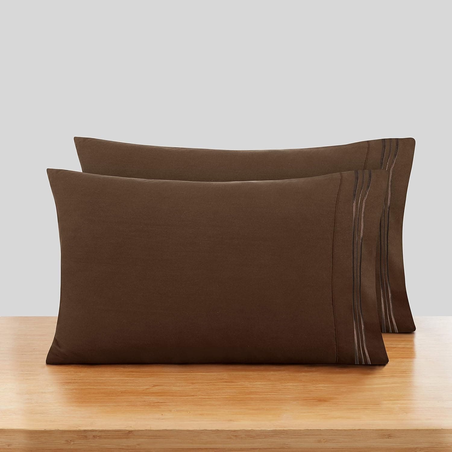 Nestl King Size Pillow Cases 2 PC – Soft Pillow Cover – Lightweight Brown Pillowcase – Microfiber King Size Pillow Case – 20x40 Inches – Envelope Closure - Pillowcases King Set of 2