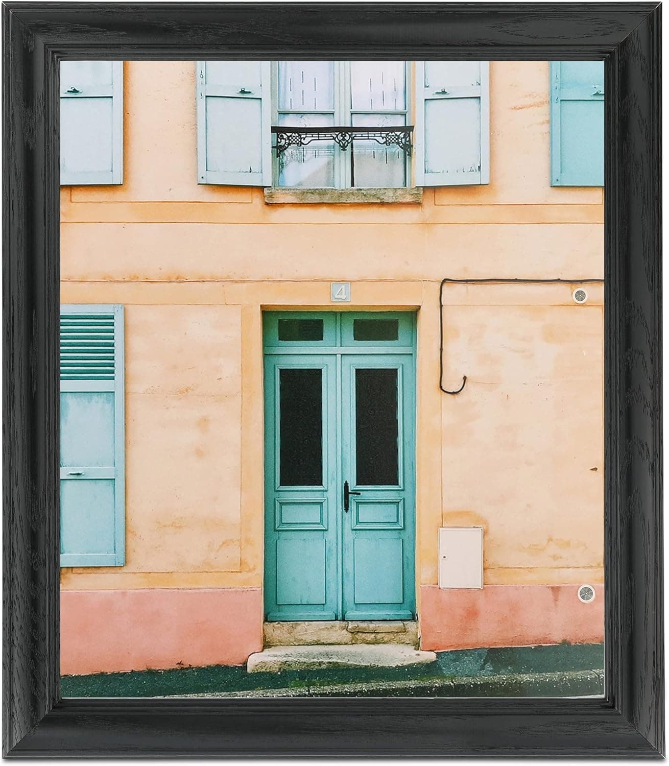 ArtToFrames 9x12 Inch Black Picture Frame, This 1.25 Inch Custom Wood Poster Frame is Black - Comes with Foam Backing 3/16 inch and Regular Glass (FBPL0066-59504-YBLK-9x12)