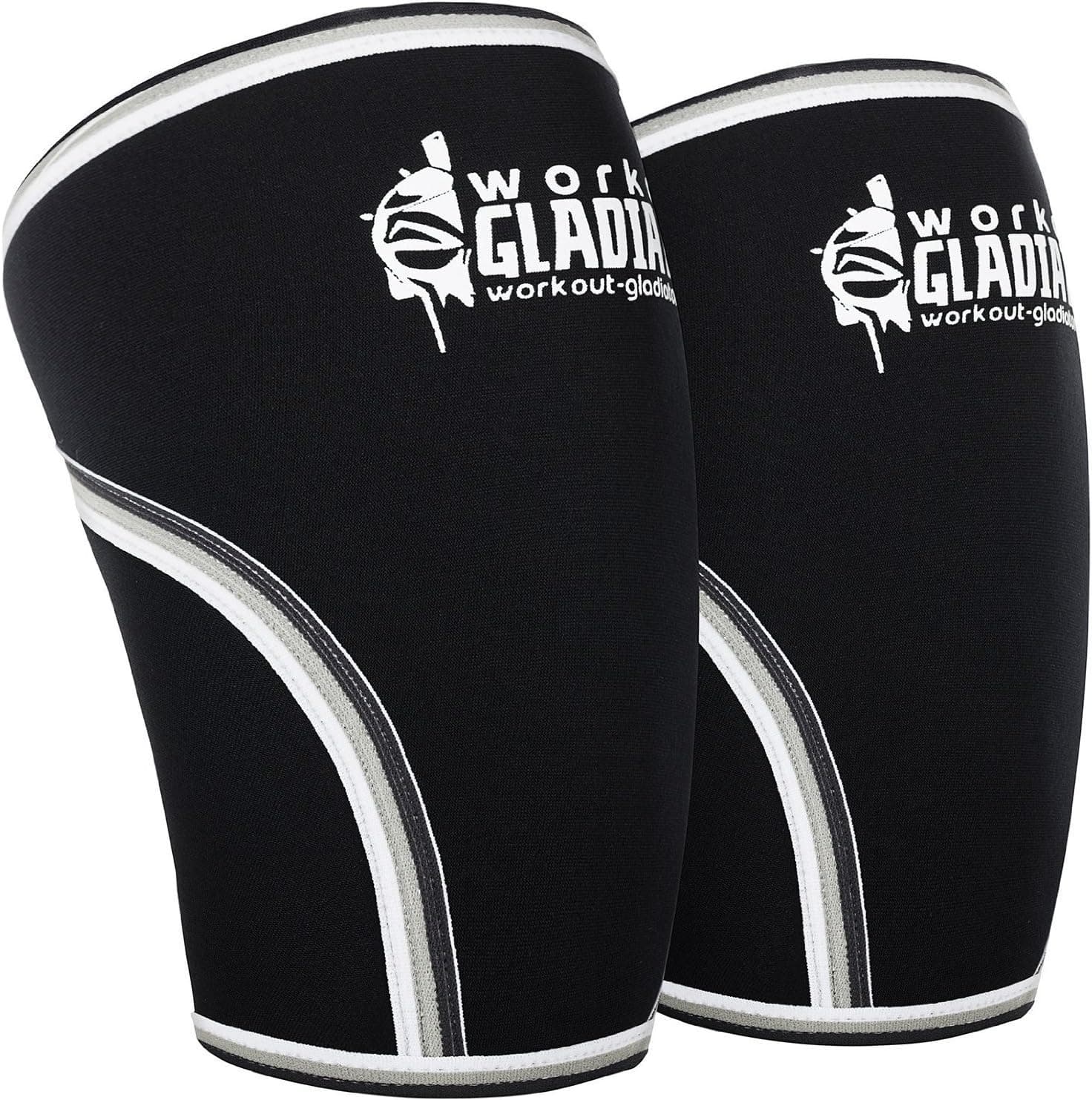 Workout Gladiator 7mm Knee Brace (One Pair,L) for Deadlifting, MMA, Crossfit, Squatting and Other Knee Support Needs - Injury Prevention or Recovery and Rehabilitation