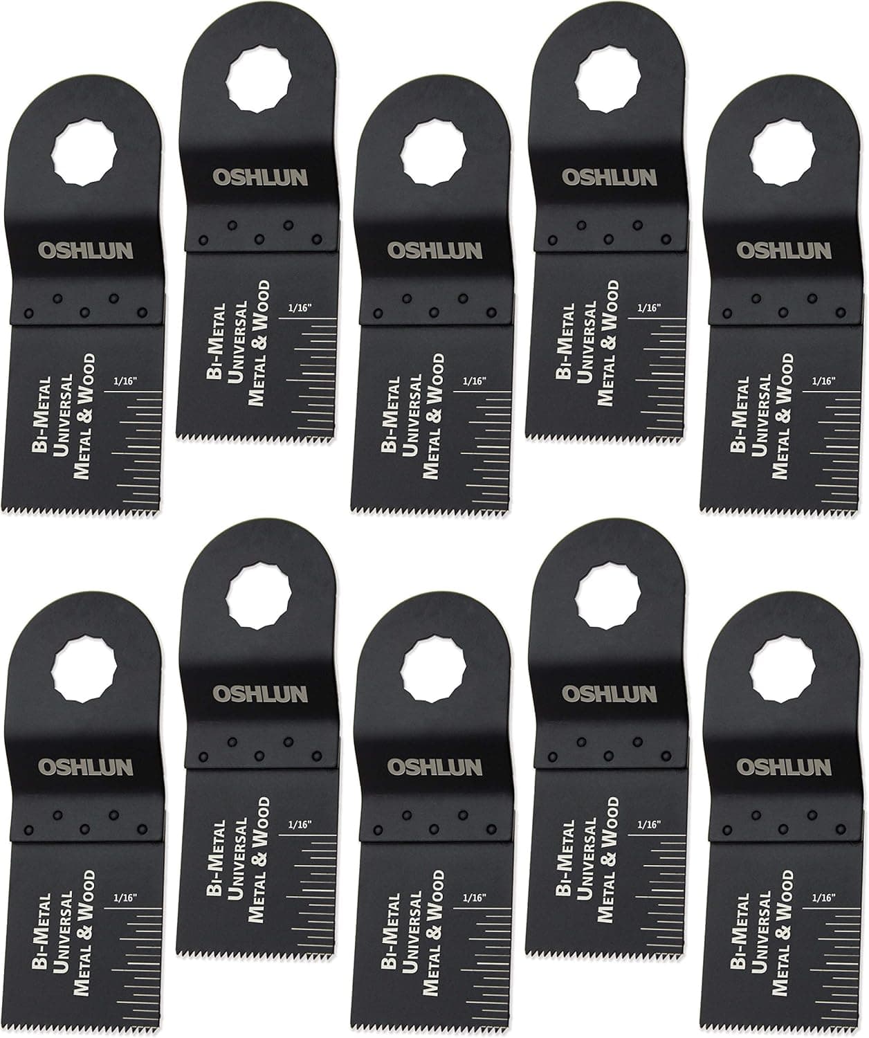Oshlun MMR-0110 1-1/3-Inch Universal Bi-Metal Oscillating Tool Blade for Rockwell or Worx SoniCrafter Hex, 10-Pack