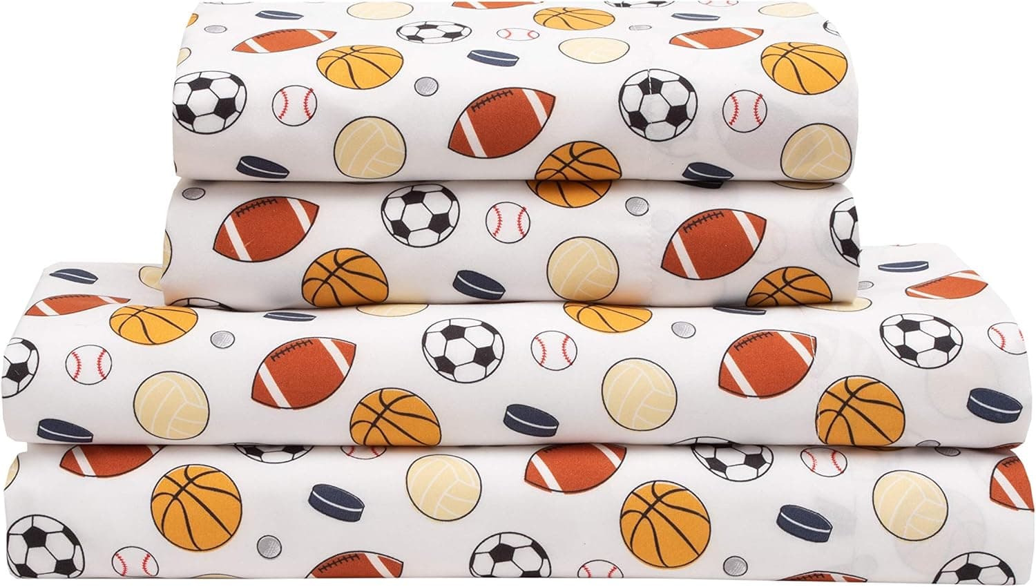 MALLARY BY MATTHEW Kids Super-Soft 100% Microfiber Print Sheet, Sports, Queen