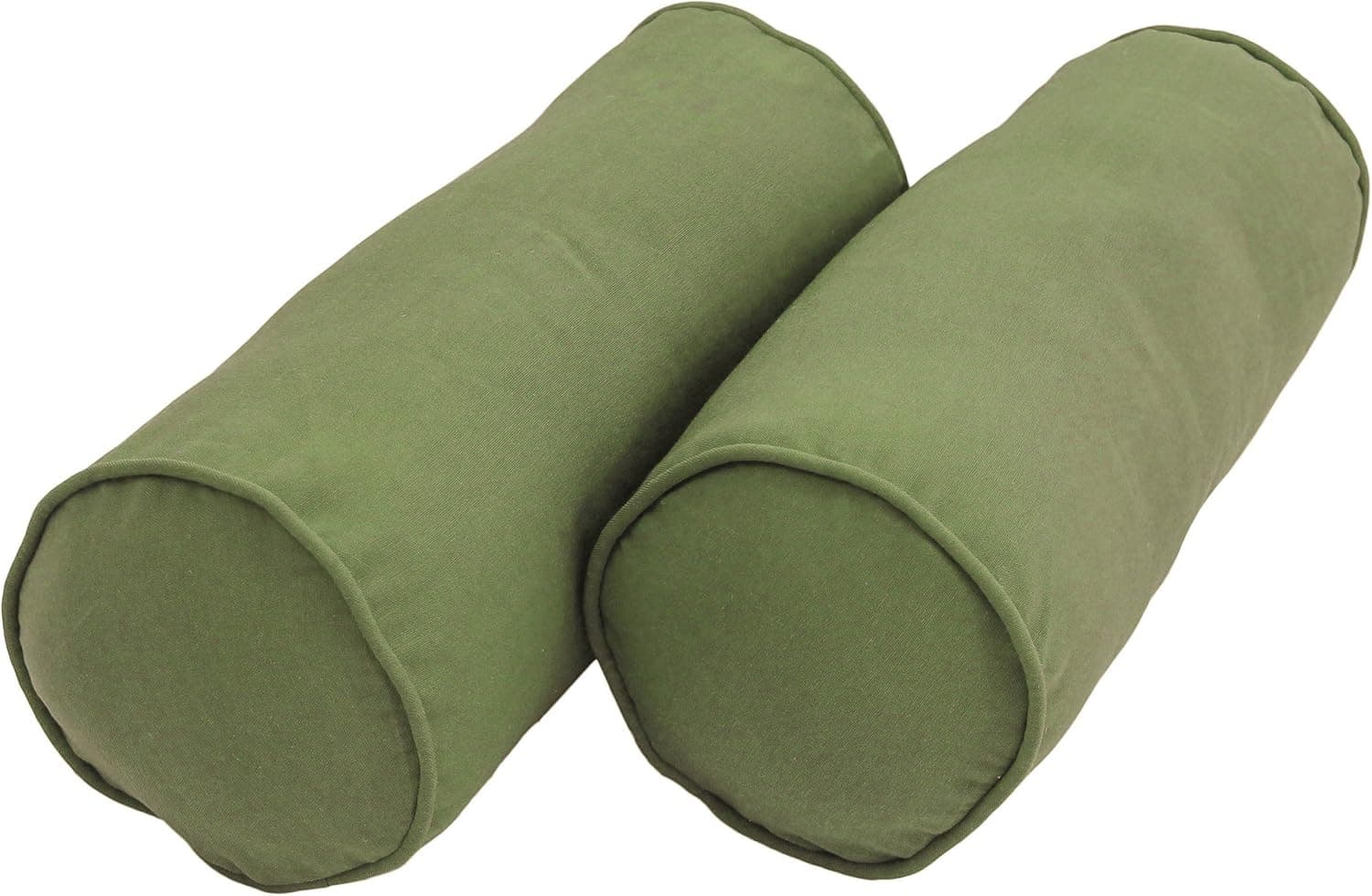 Blazing Needles Corded Microsuede Bolster Pillows (Set of 2), 20" x 8", Sage, 2 Count