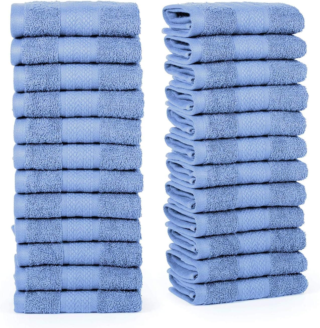 MDS Face Cotton Towels Hotel & Spa Highly Absorbent Towels (Pack of 24, 12 inch x 12 inch) Wedgewood