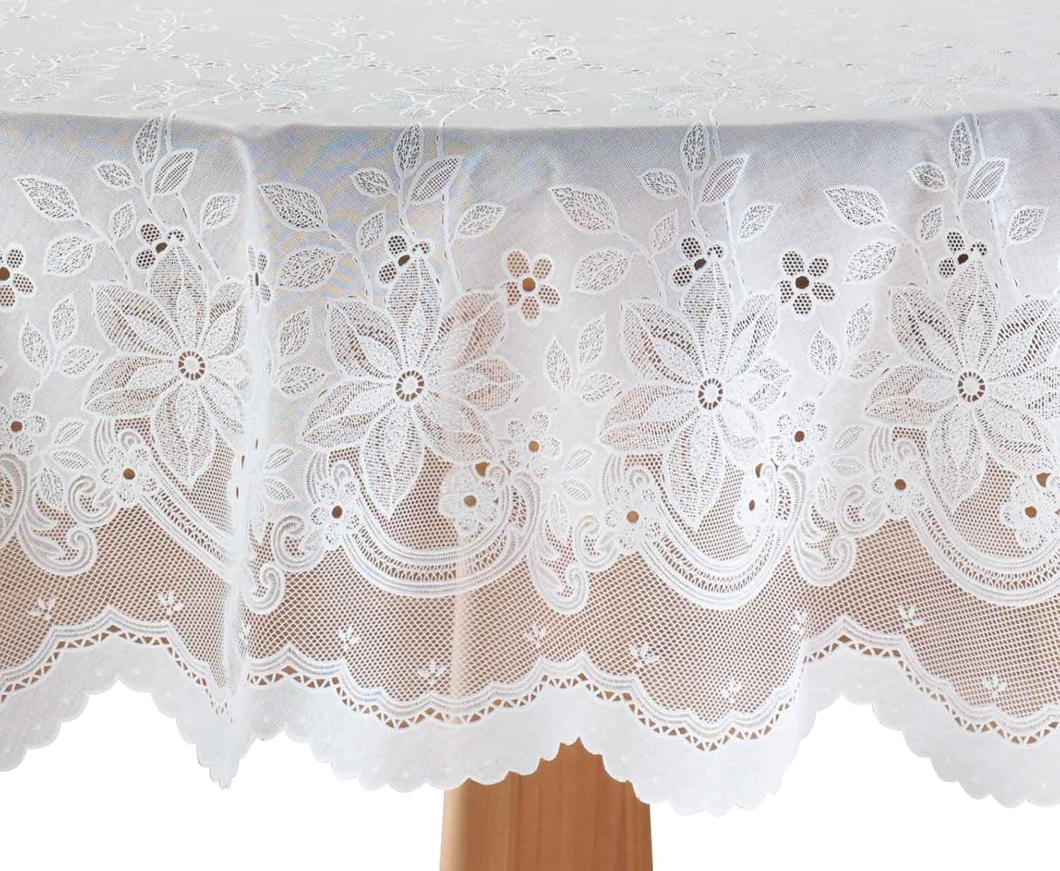 Miles Kimball Elegant Floral Vinyl Lace Table Cover - 54" x 72" Oblong