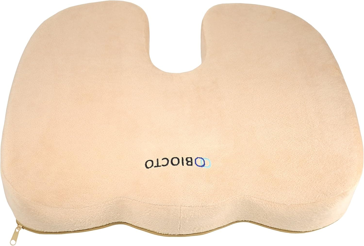 NEW Biocto Memory Foam Seat Cushion. LATEST DESIGN Premium Quality Coccyx Cushion Chair Pad with Durable Contoured Viscoelastic Memory Foam Core and Cream Colored Velboa Cover. Instantly Turn ANY Chair, Seat, Bench, Stool, Car Seat, Airplane Seat or Wheelchair into a DREAM SEAT! Ideal for Sufferers of Seating Numbness or Discomfort, Lower Back Pain, Tailbone Pain, Injured Coccyx and More. Improve the Comfort of ANY Seat Instantly with this Premium Upgrade!