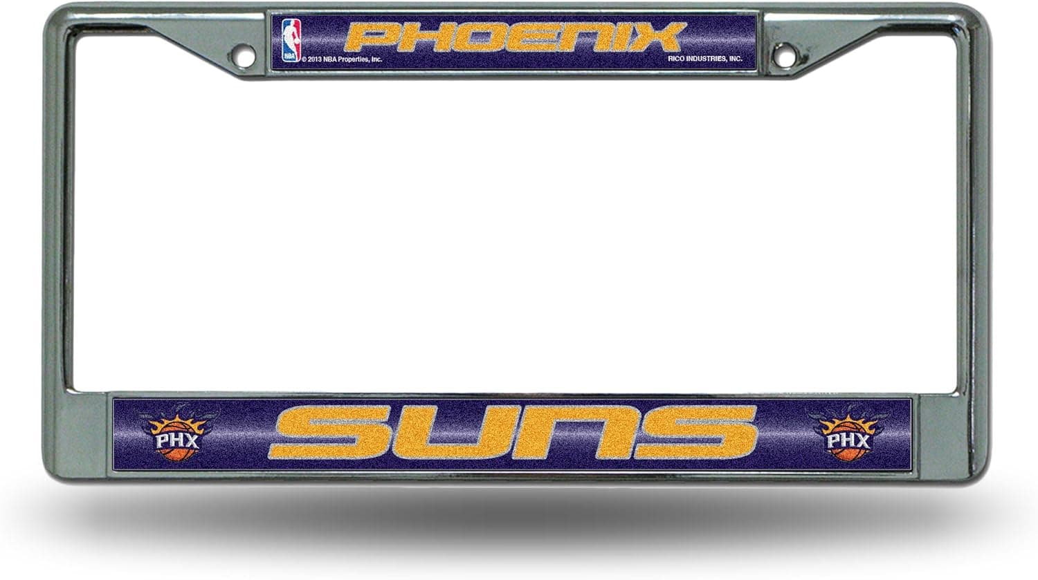 Rico Industries NBA Unisex-Adult Bling Chrome License Plate Frame