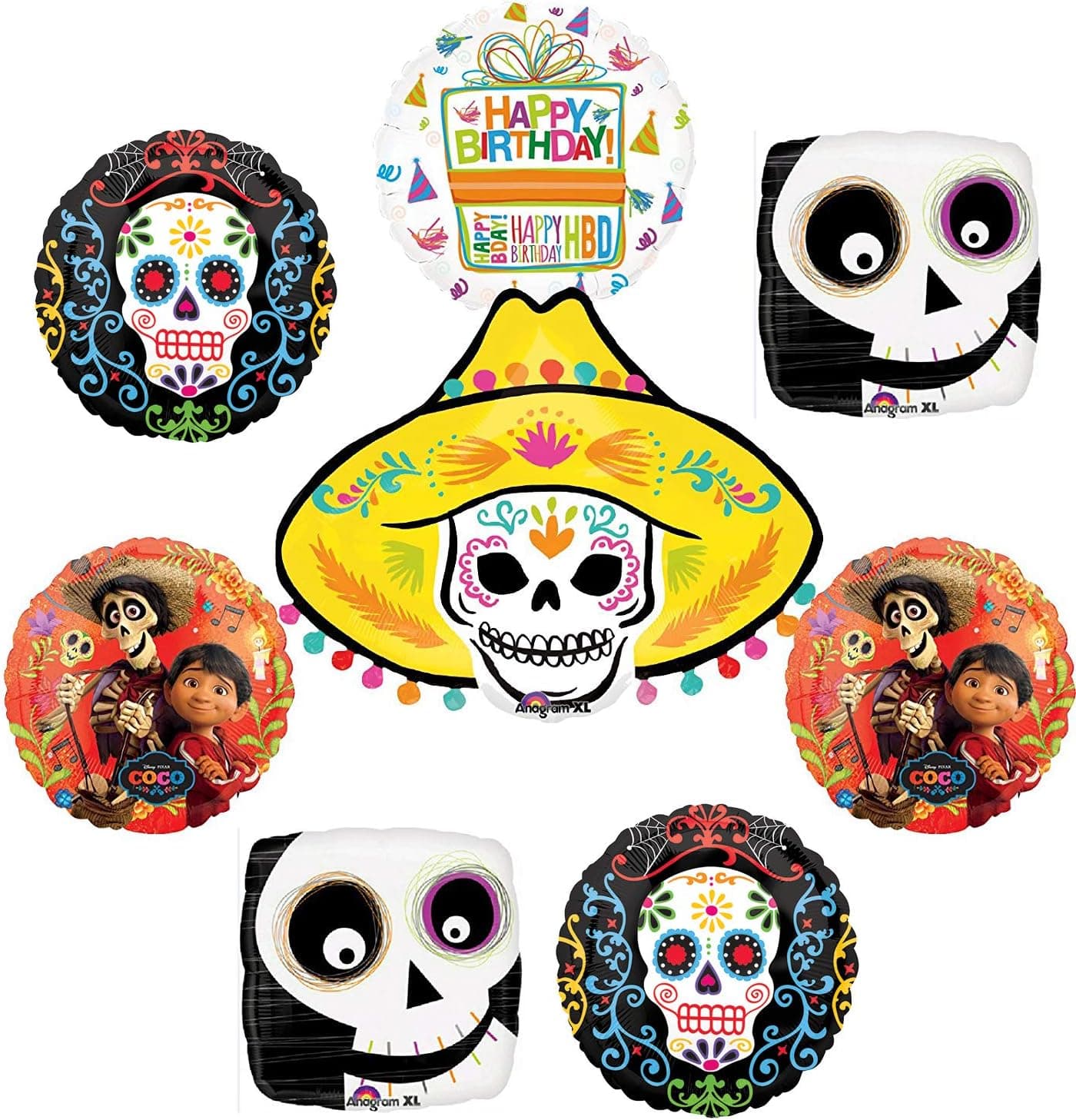 Mayflower Products Coco Party Supplies Birthday Balloon Bouquet Decorations 8 pc