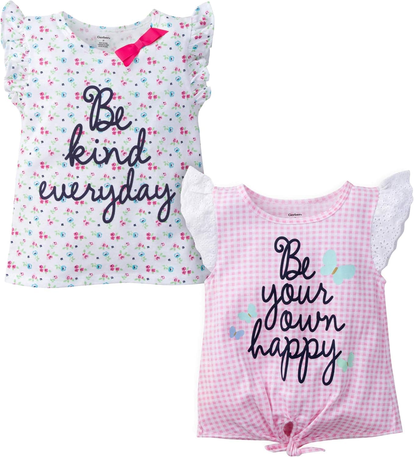 Gerber Baby Girls 2 Pack Shirts