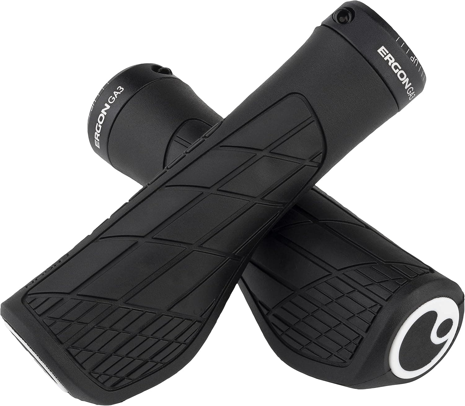 Ergon GA3 Ergonomic Bike Handlebar Grips with Mini-Wing | MTB Mountain, Trail, Touring, E-Bike | Secure Lock-on, Optimum Wrist Support | Pair of Grips, 2 Shifter Styles | Single Twist Shifter: One Size (Black only) OR Standard Shifter: Small or Large (7 colors)