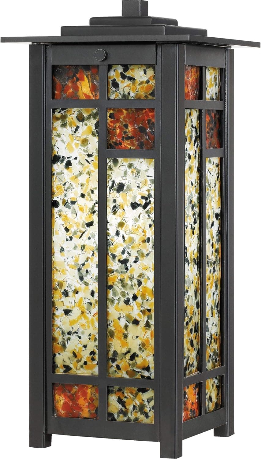 Quoizel TF4051EK Levan Tiffany Lantern Table Lamp Lighting, 1-Light, 60 Watt, Earth Black (16"H x 7"W)