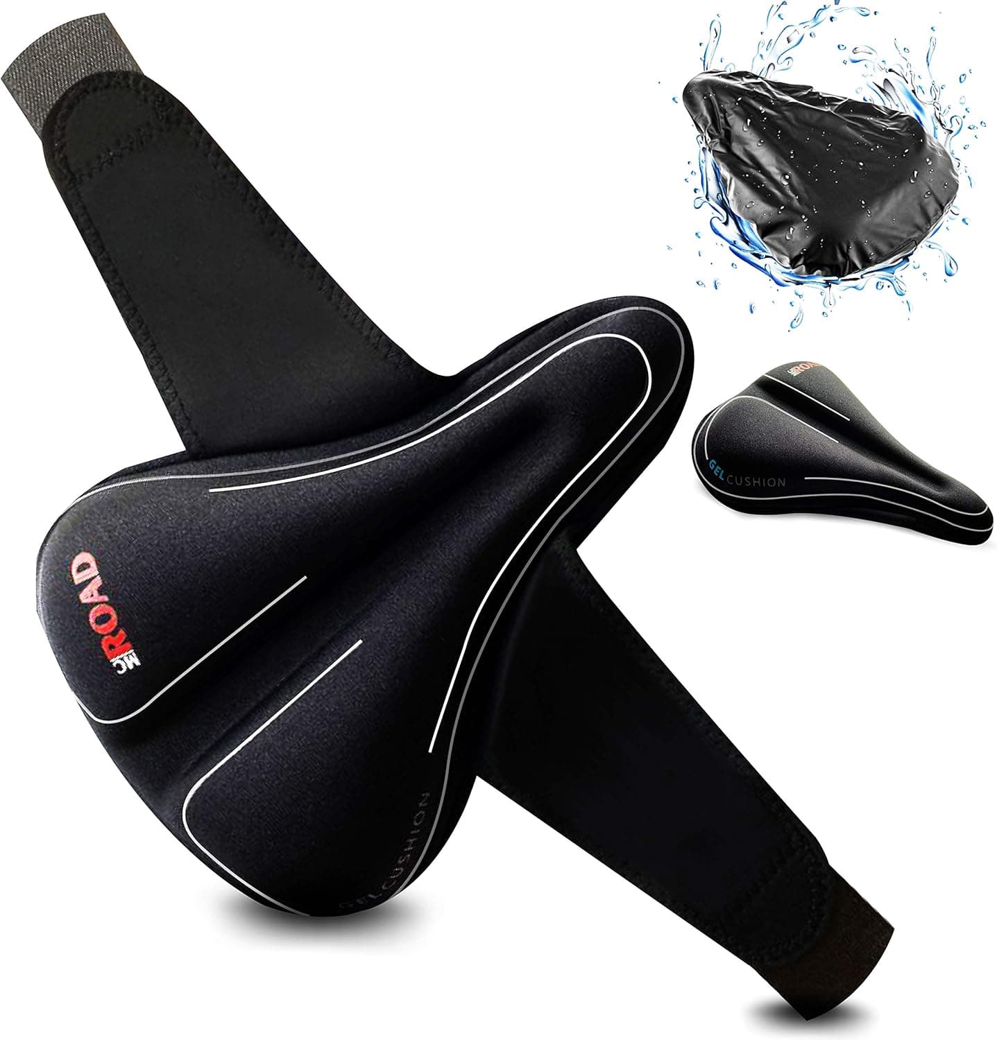 Comfortable Gel Bike Seat Cushion Cover Exercise Soft Bicycle Saddle Cover Padded with Memory Foam for Men Women