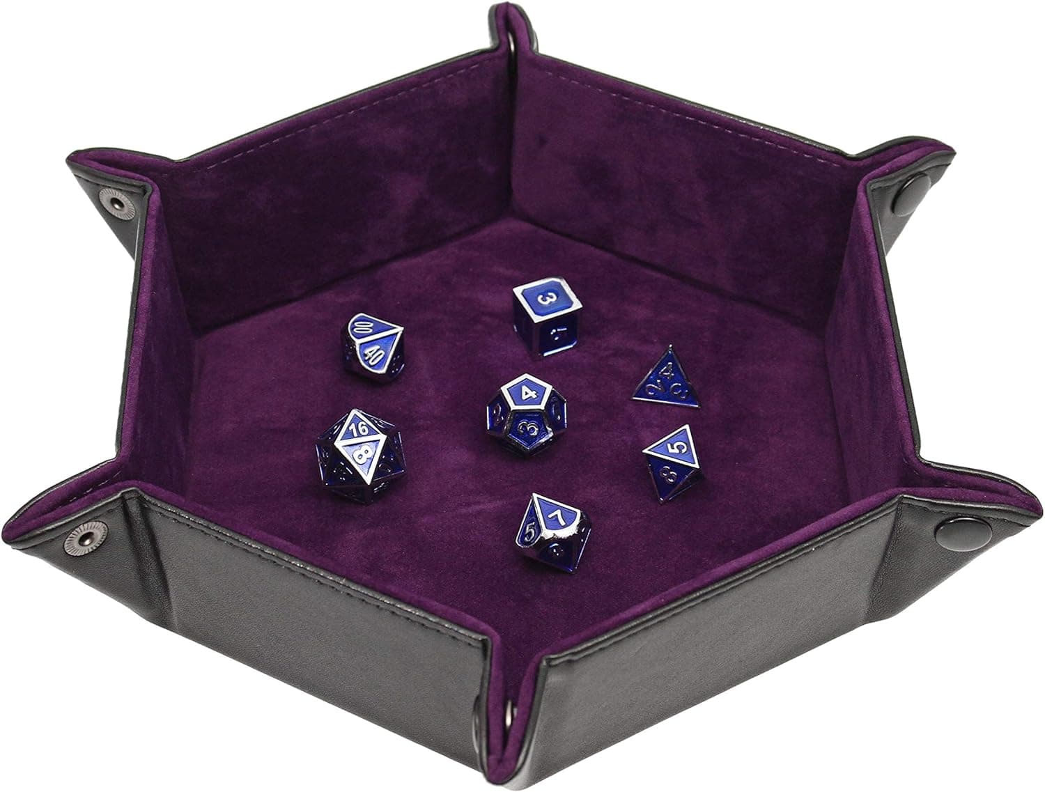 Forged Dice Co. Dice Tray Portable Folding Dice Rolling Tray for use as DND Dice Tray D&D Dice Tray or Dice Game 6.5 Inch Quiets Rolling Metal Dice - Stronger Snaps Hold Tighter Than Other Dice Trays