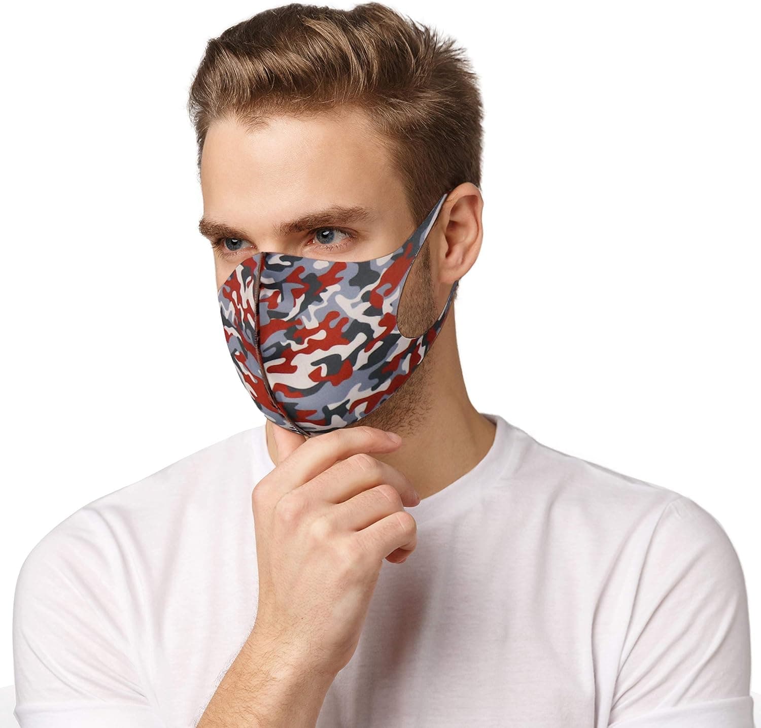 Tie Dye Face Mask for Men & Women Reusable Washable Cloth Face Mask Camo & Solid Colors
