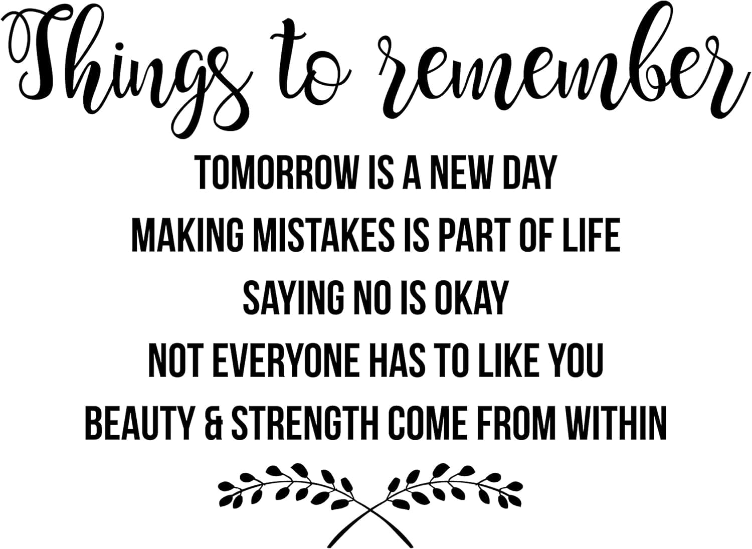My Vinyl Story LARGE Things to Remember Inspirational Wall Decal Motivational Office Decor Quote Inspired Motivated Positive Focused Wall Art Vinyl Wall Decal School Classroom Words and Saying 29x22 in