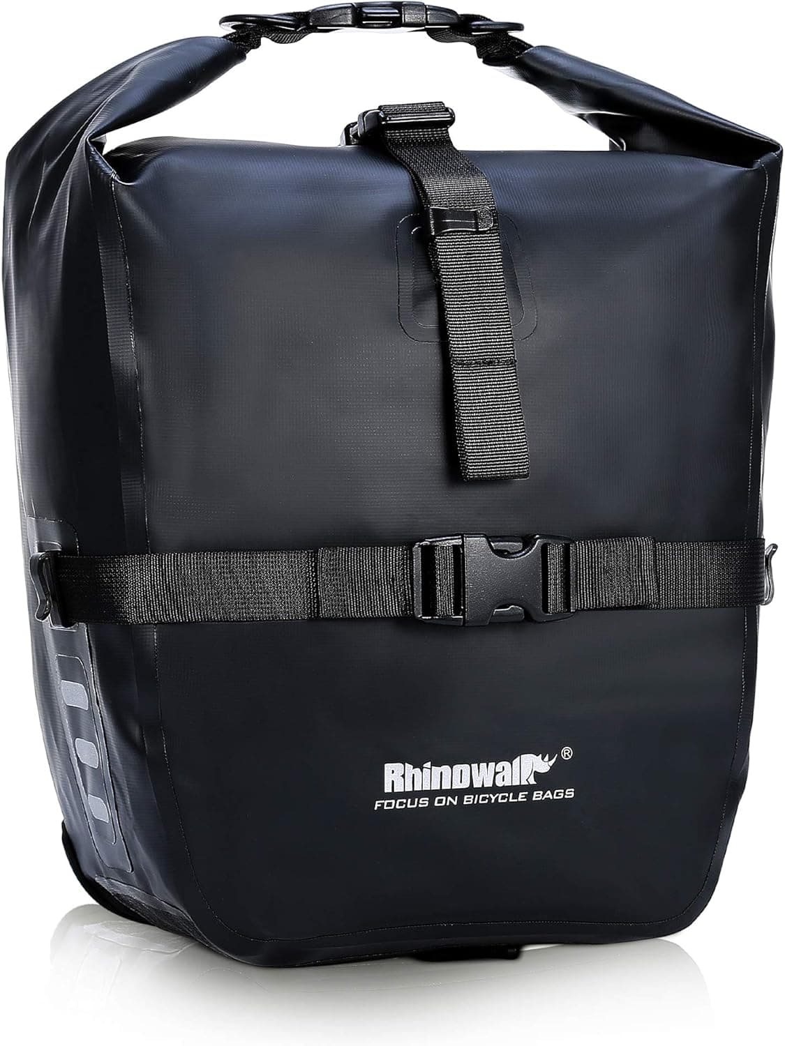 HUNTVP 20L TPU Waterproof Cycling Rear Seat Bag Mountain Bike Backseat Trunk Pack Cycling Storage Panniers Bag(Black)