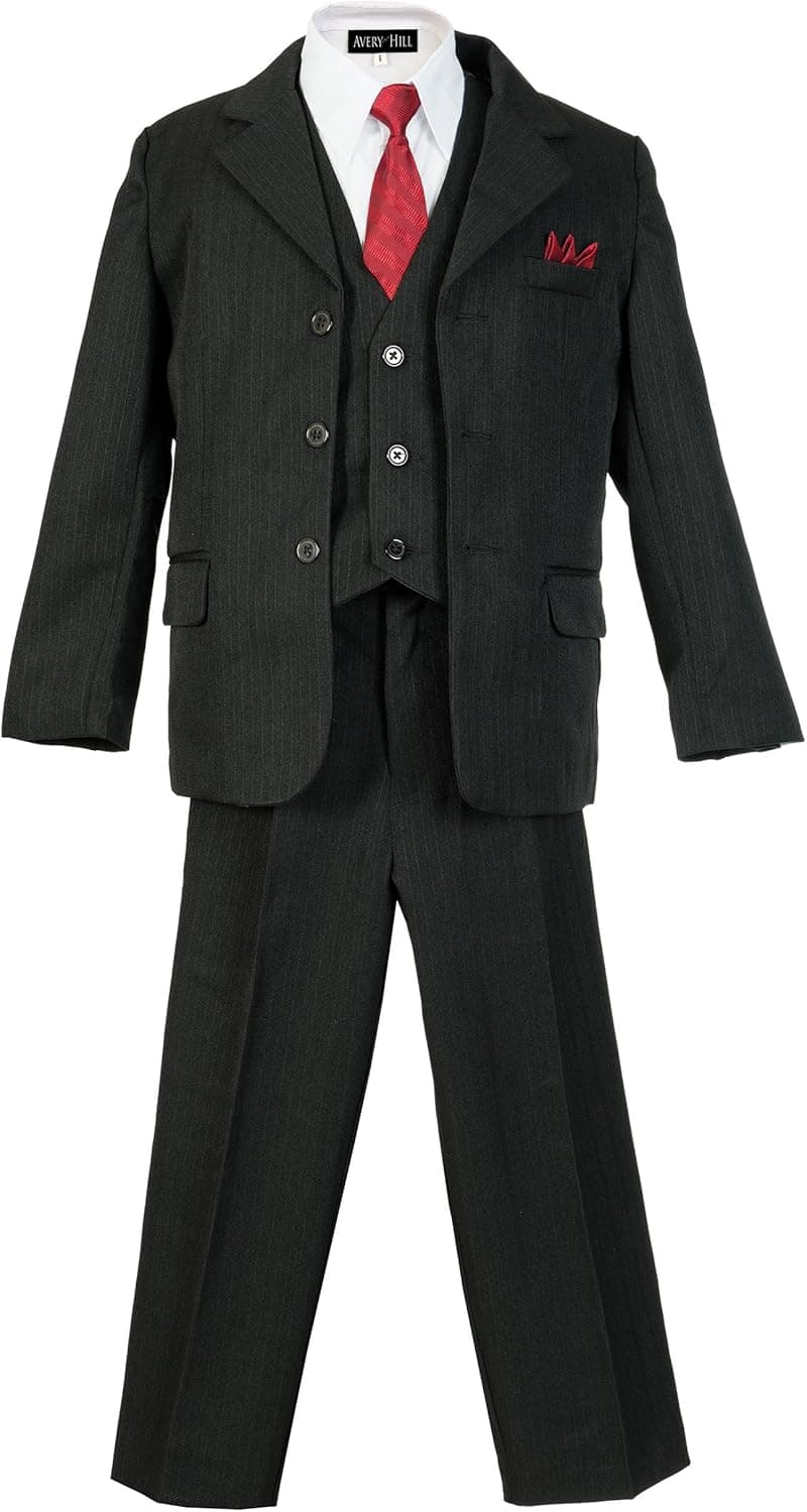 Boys Pinstripe Suit Set with Matching Tie Size 2T-20
