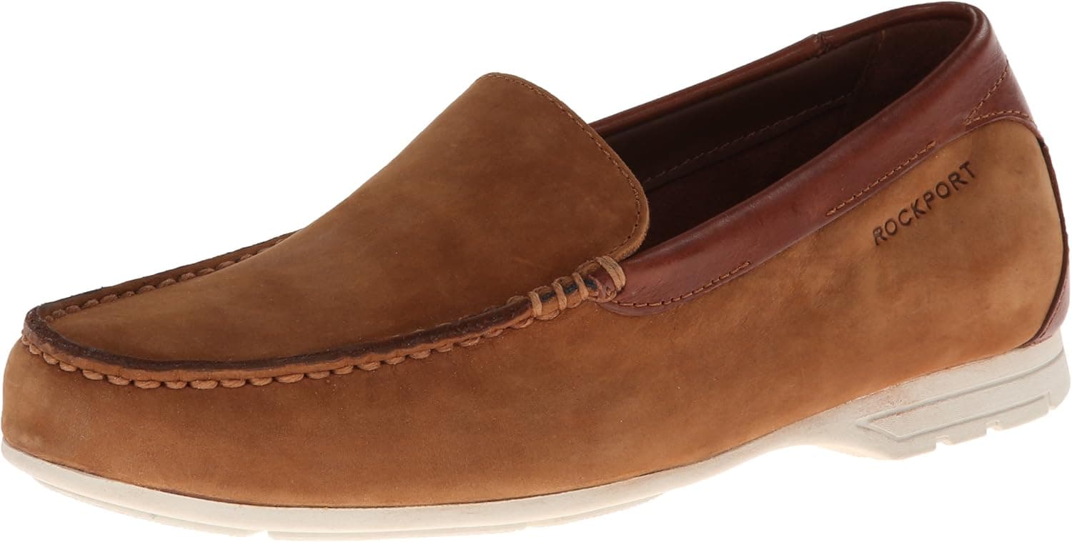 Rockport Men's Laguna Road Venetian Tan Nubuck/Leather Loafer 9 M (D)