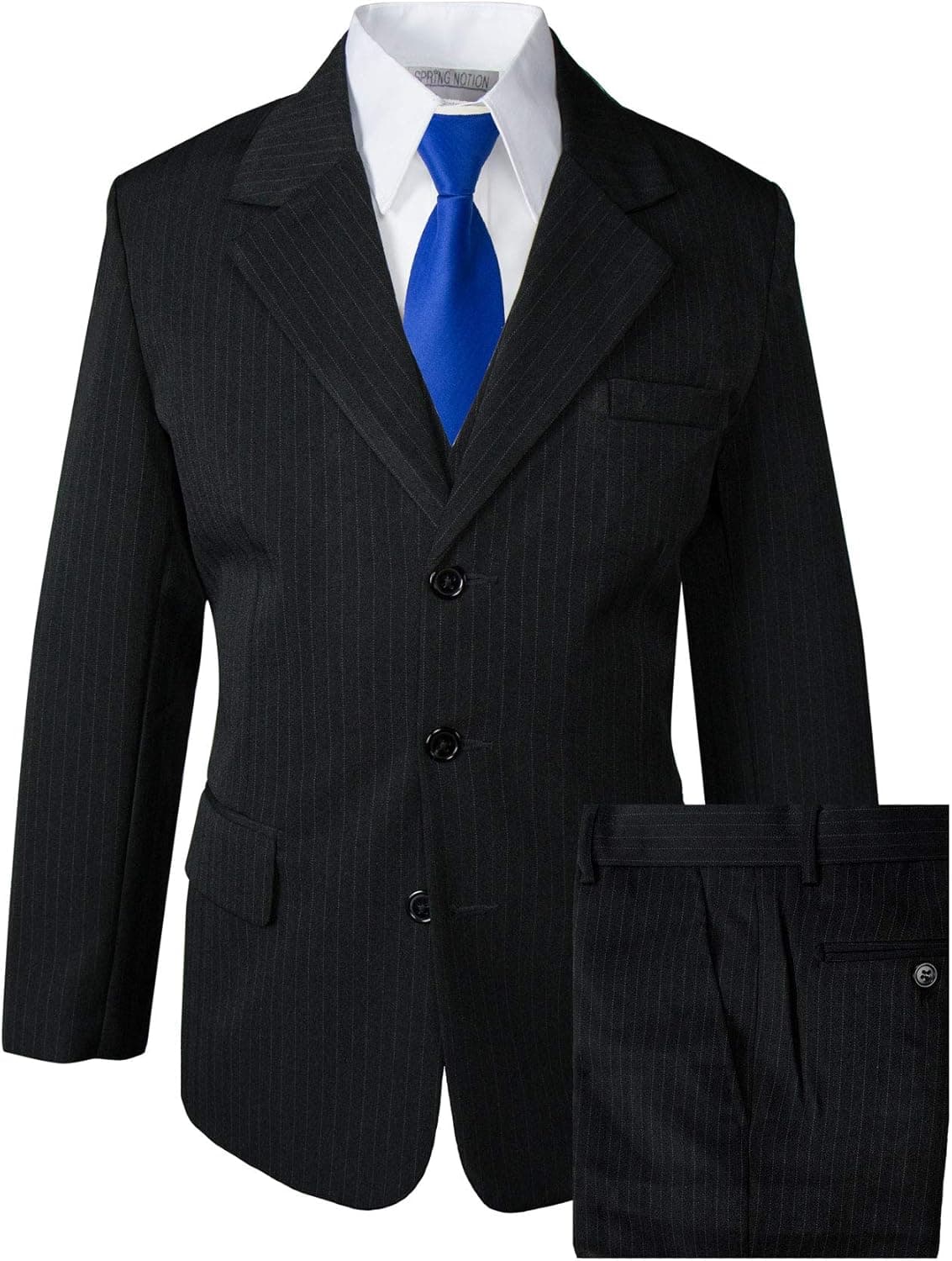 Spring Notion Big Boys' Pinstripe Suit Set Black