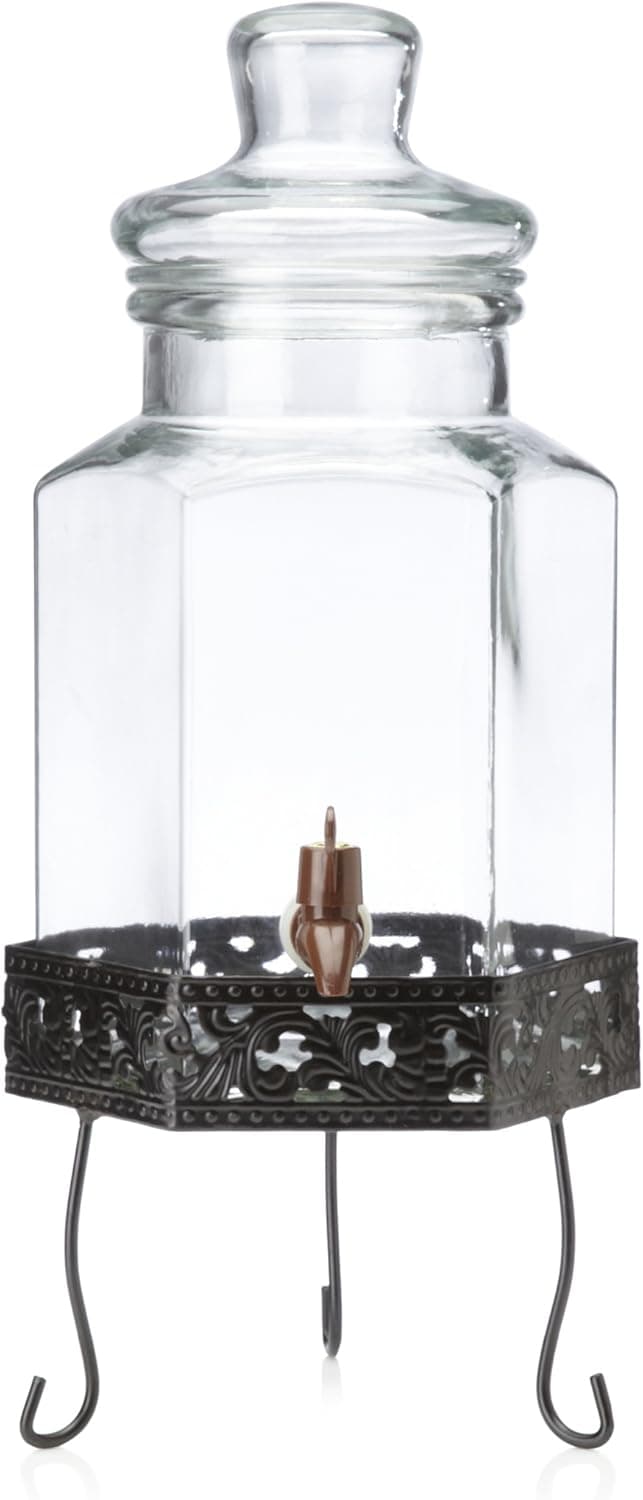 Home Essentials Del Sol Jug Beverage Dispenser With Rack, 1.5-Gallon