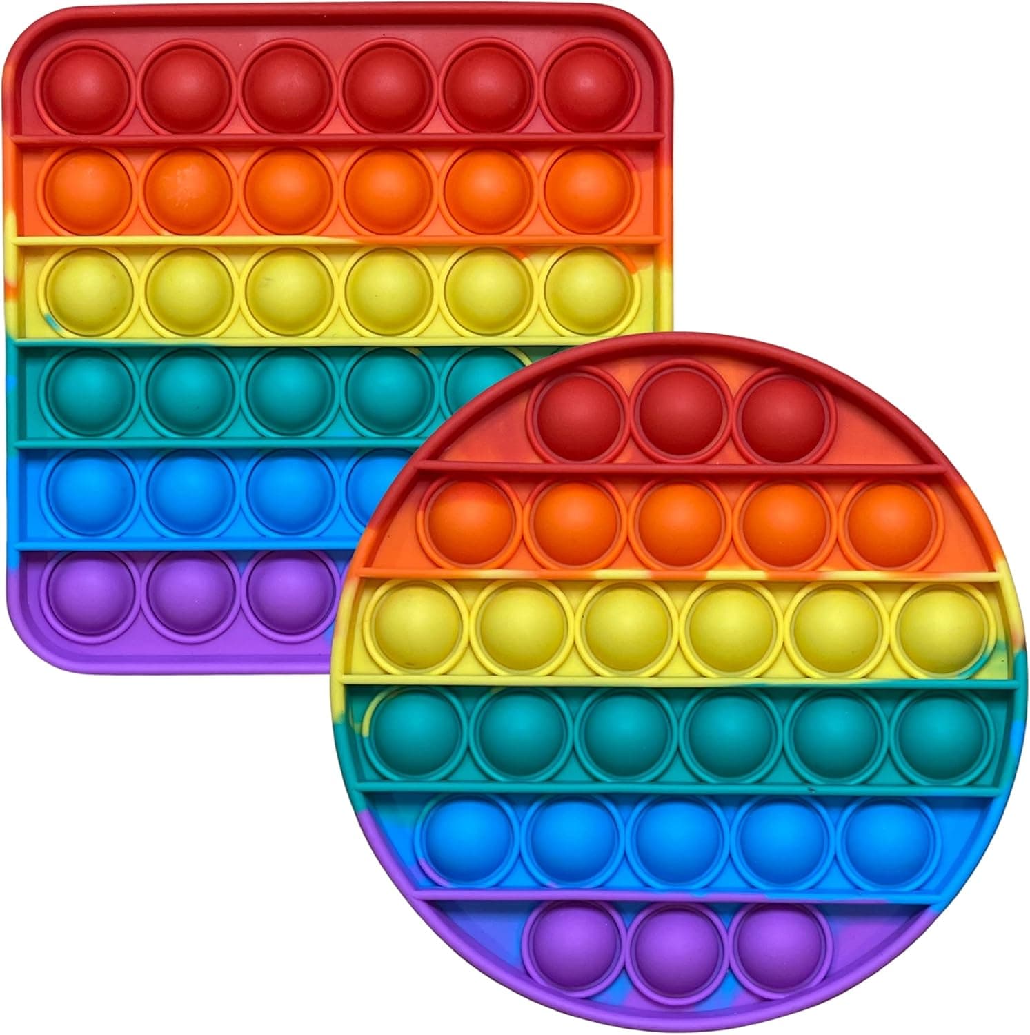 Vanlux Creative Inc. 2 pcs - Pop Rainbow Fidget Popper,, BPA Free, Loud pops