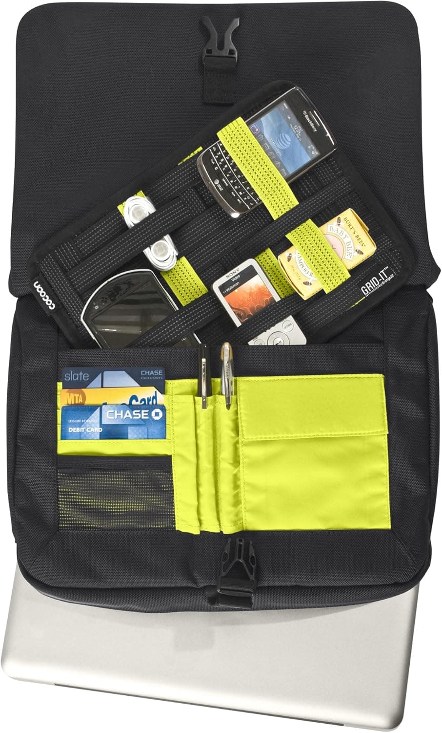 Cocoon CMB352BY Union Square Messenger Bag includes GRID-IT!® Accessory Organizer (Black)
