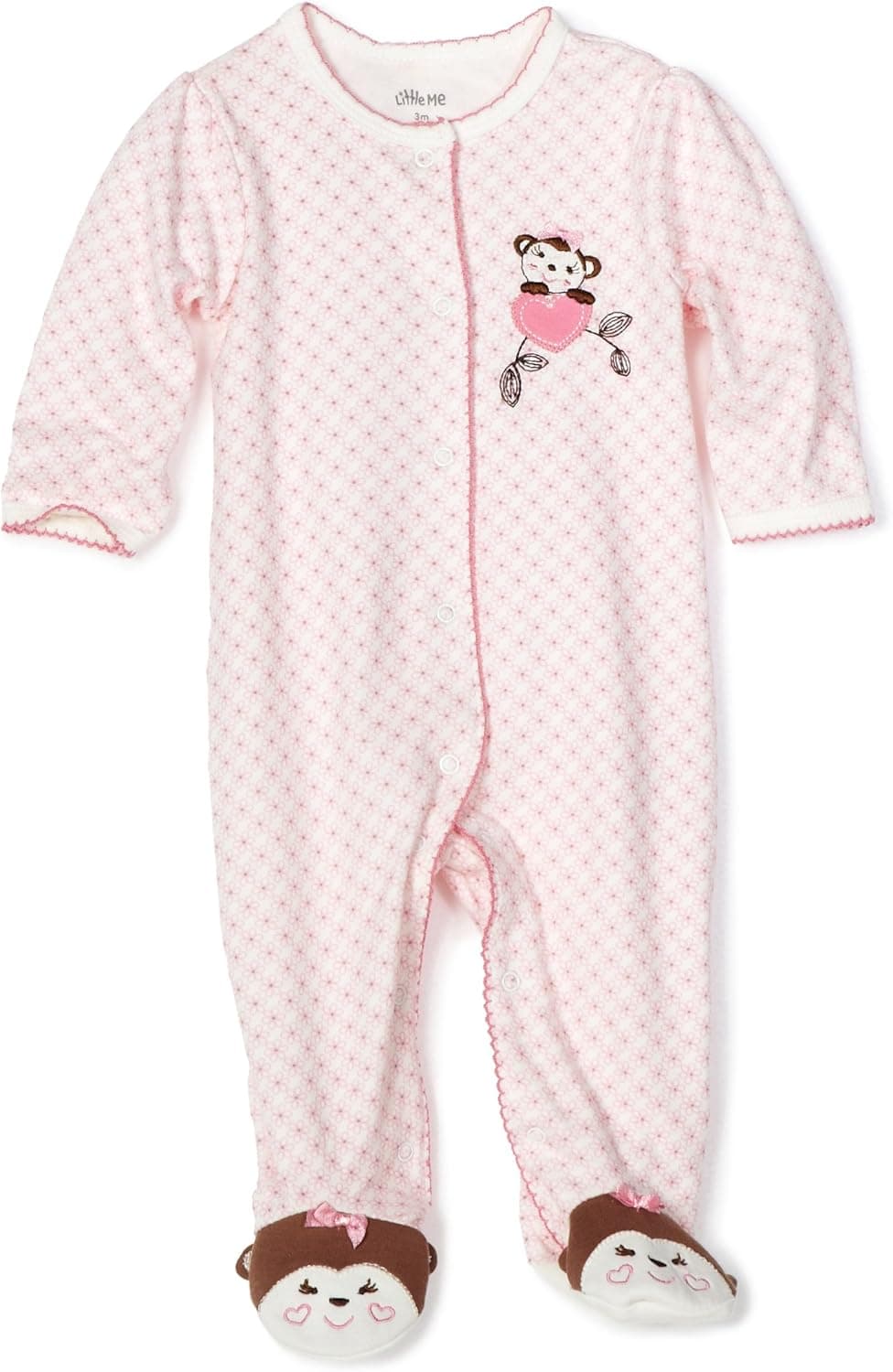 Little Me Baby Girls' Sweetie Monkey Footie