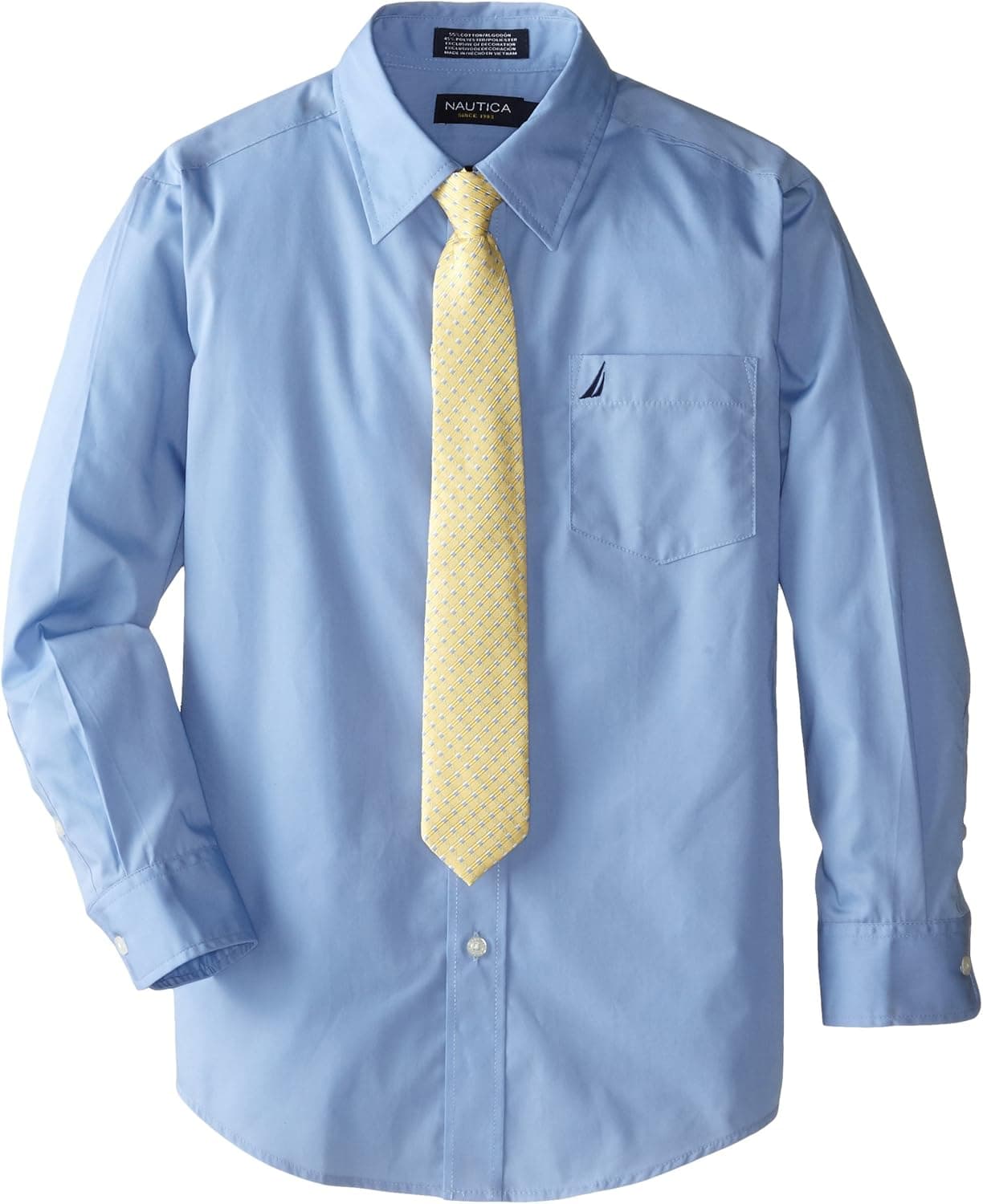 Nautica Boys' Long Sleeve Dress Shirt with Tie