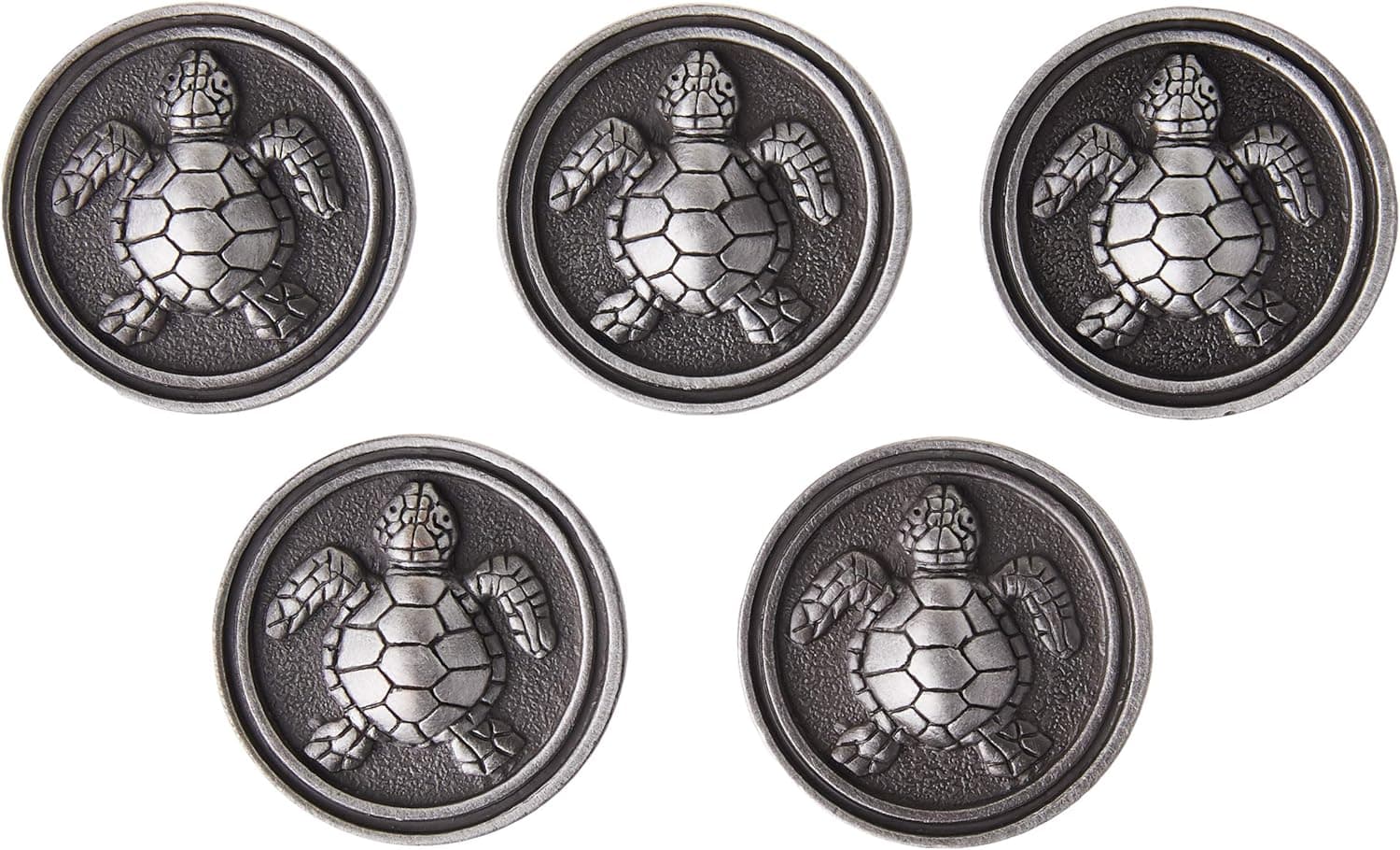 Franklin Brass Seaside Cottage Turtle Kitchen Cabinet Knobs or Drawer Knobs 35 mm, 5-Pack Brushed Satin Pewter Cabinet Hardware PBF656-BSP-C1