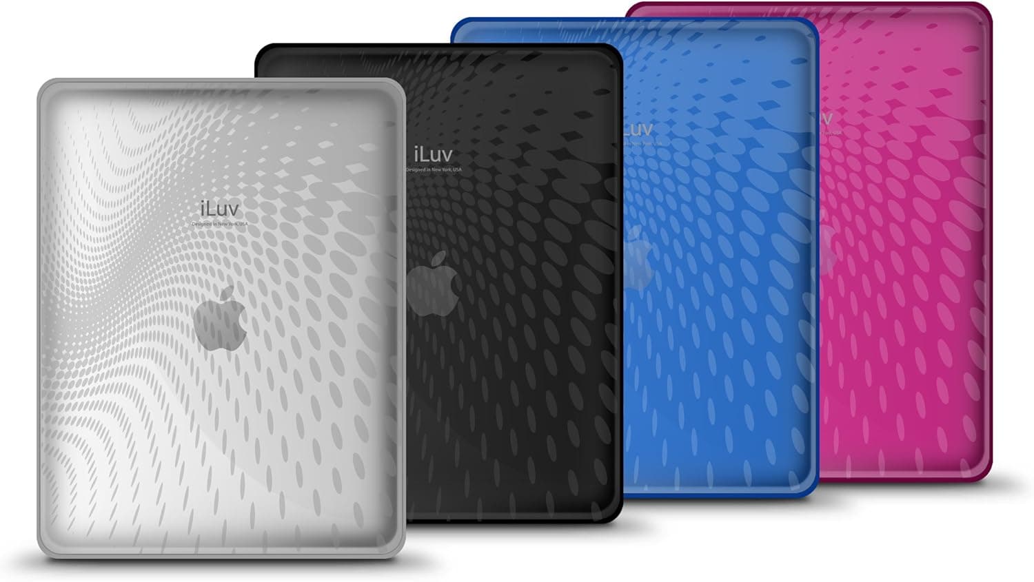 iLuv Flexi-Clear TPU Case with Dot Wave Pattern for iPad - Pink