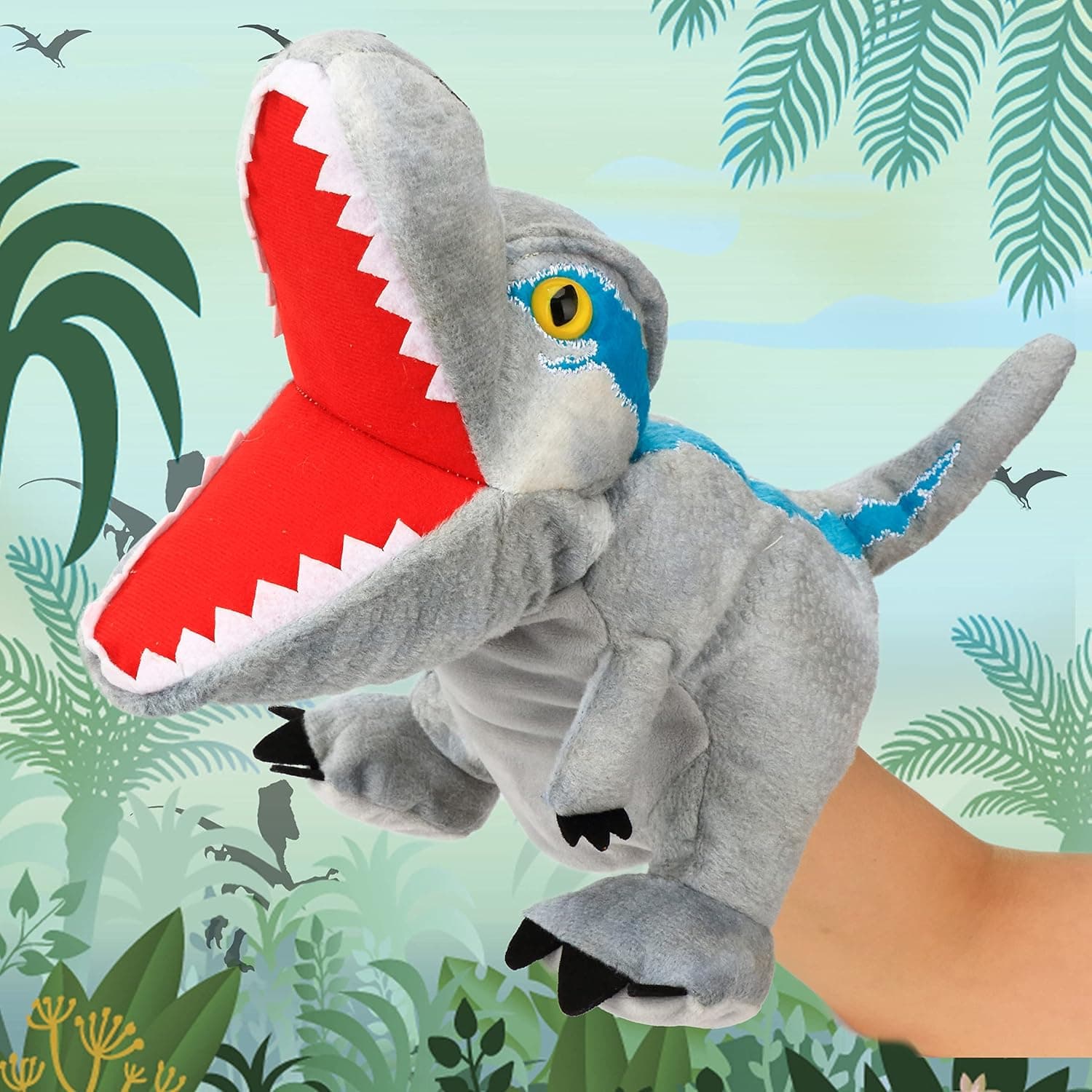 Cuteoy Dinosaur Animal Velociraptor Hand Puppet Toy Role Play Toy Party Performance Imagination Game Role Play Storytelling Teaching Preschool