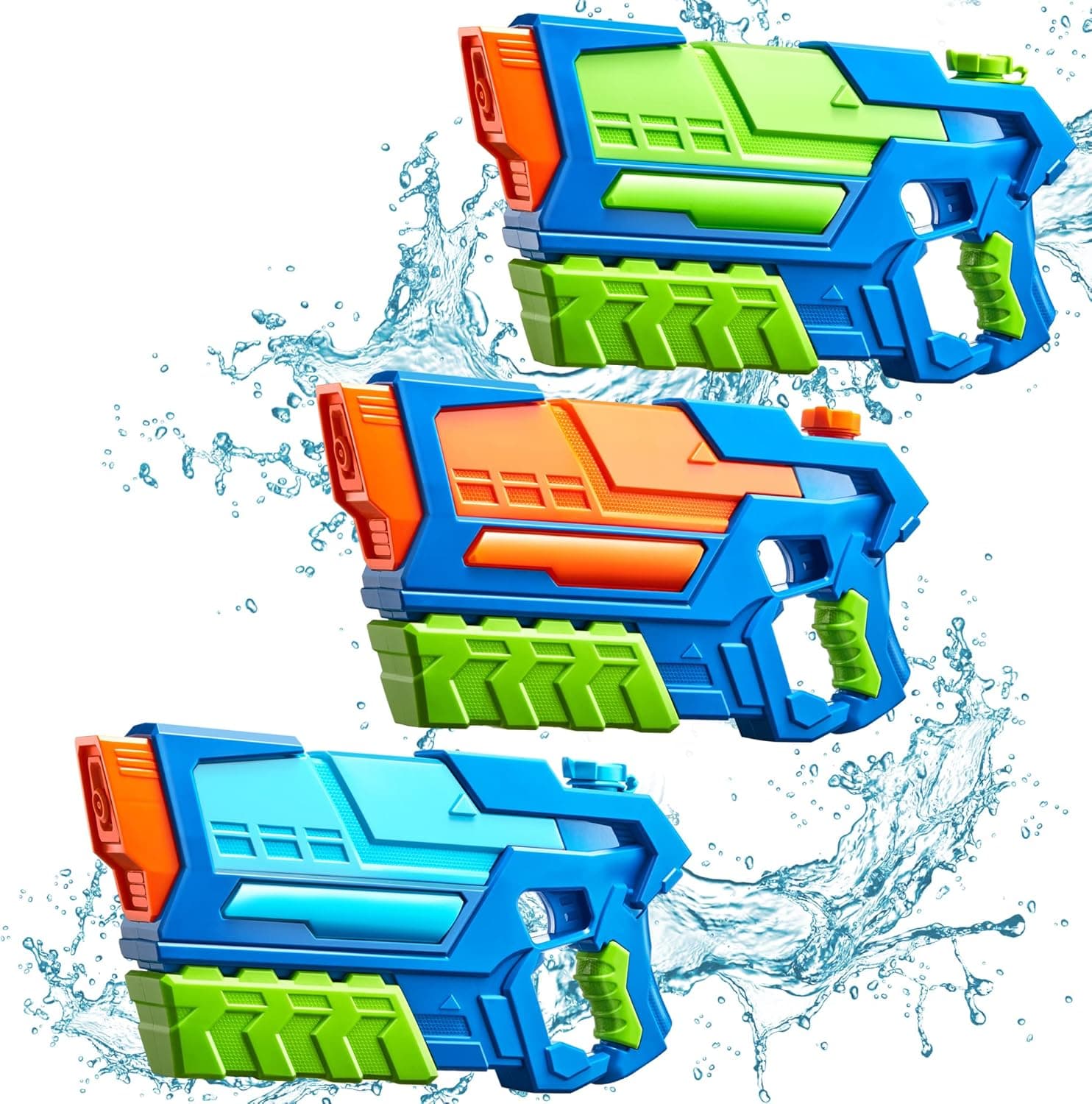 JOYIN 3 Pack Water Gun for Kids, Water Squirt Gun High Capacity Super Water Soaker Blaster, Swimming Pool Beach Water Fighting Toy