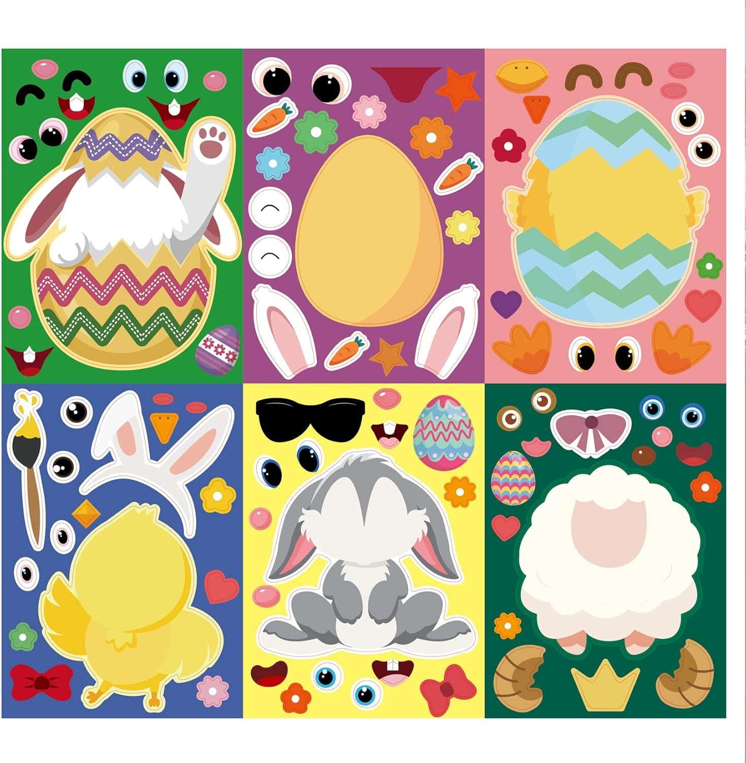 DmHirmg Easter Crafts for Kids,Easter Stickers for Kids Easter Stickers Easter Activities for Kids Easter Games for Kids 24 Sheets